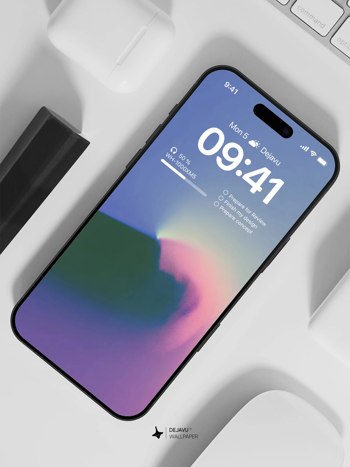 Gradient Wave Wallpaper 4K for iPhone Lock Screen