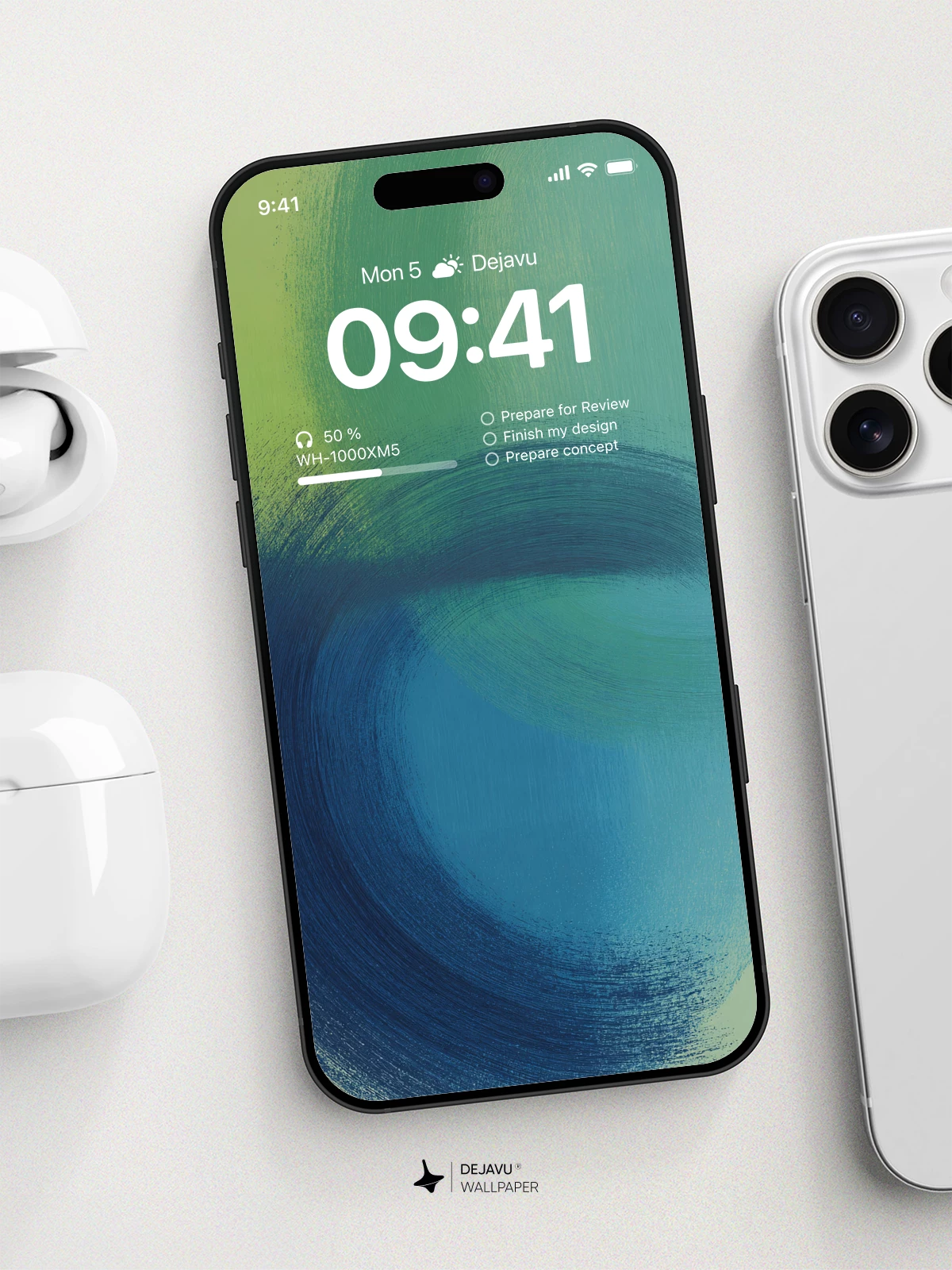 Abstract Blue and Green Swirl Wallpaper 4K for iPhone Lock Screen