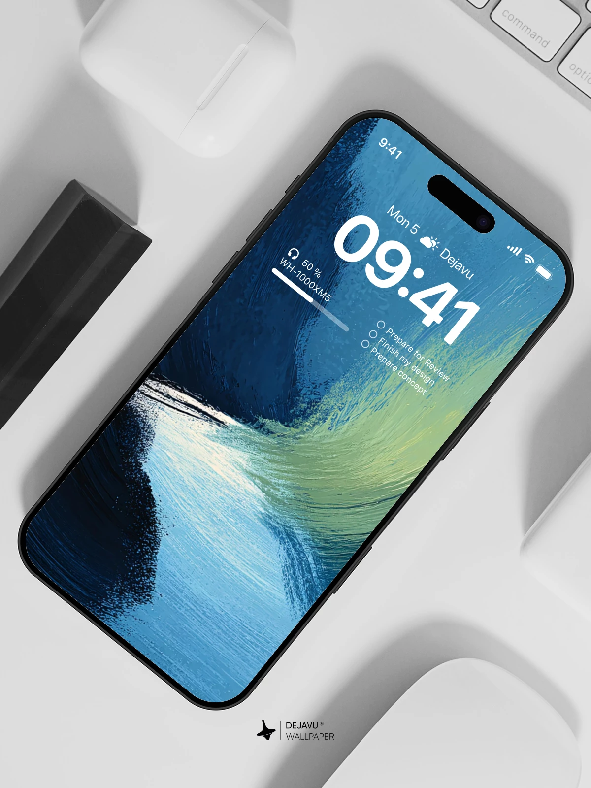 Abstract Blue and Green Wallpaper 4K for Mobile Background