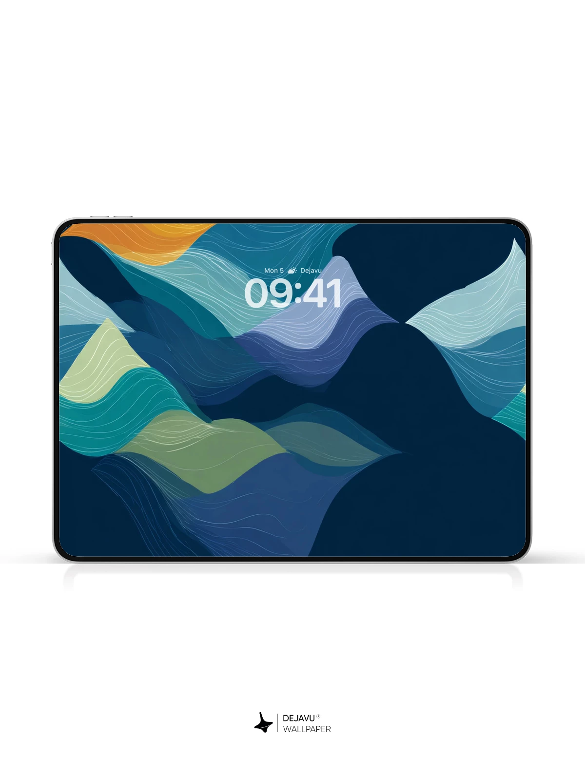 Abstract Blue and Yellow Waves Wallpaper 4K for iPhone Lock Screen