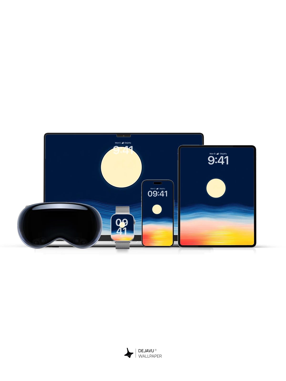 Abstract Sunset Moon Wallpaper 4K for iPhone Lock Screen