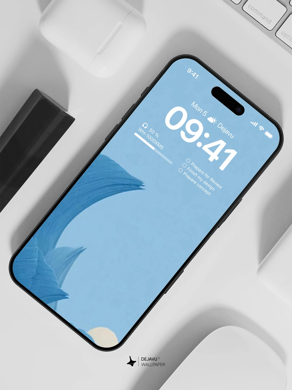 Blue Moonlight Waves Wallpaper 4K for iPhone Lock Screen