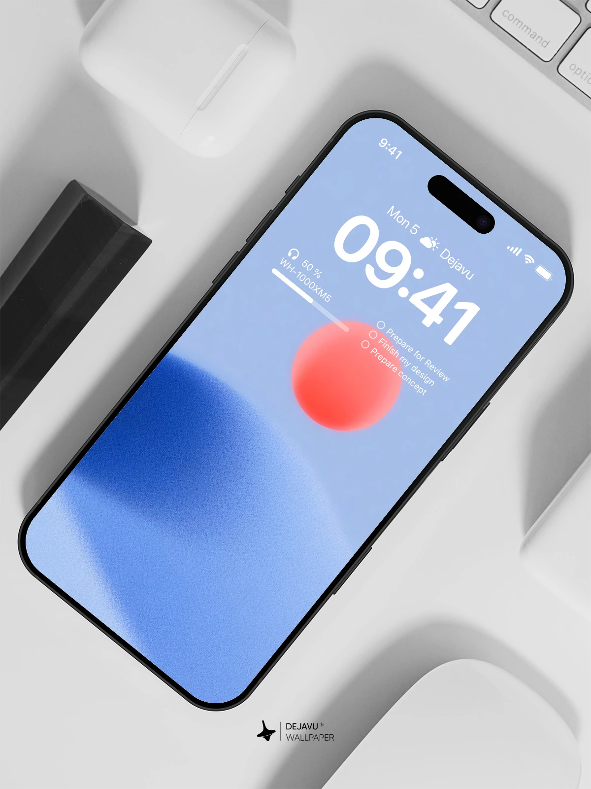 Abstract Blue and Red Wallpaper 4K for iPhone Lock Screen