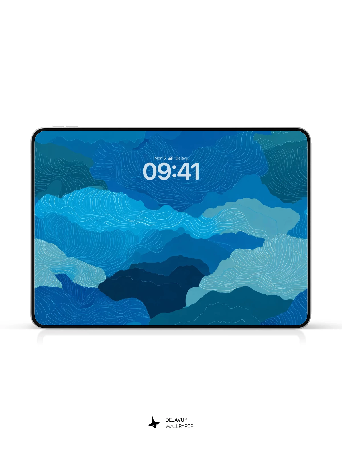 Blue Abstract Waves Wallpaper 4K for iPhone Lock Screen