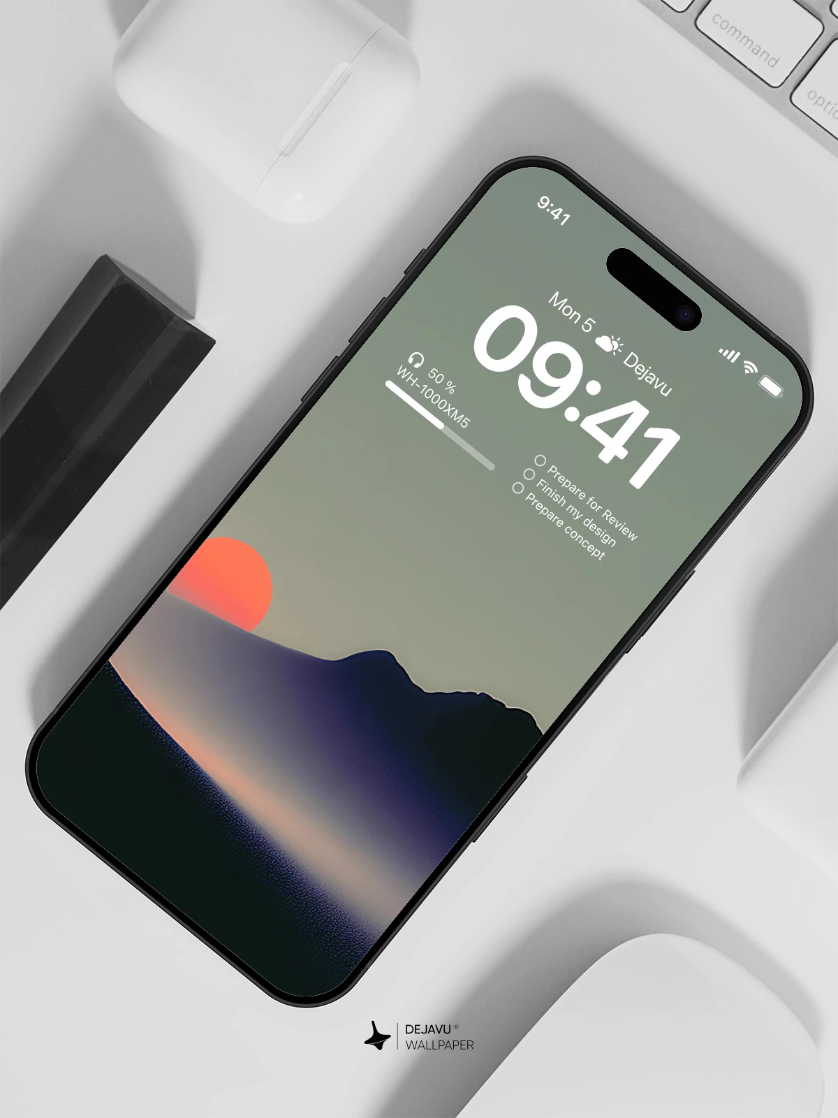 Sunset Mountain Silhouette Wallpaper 4K for iPhone Lock Screen