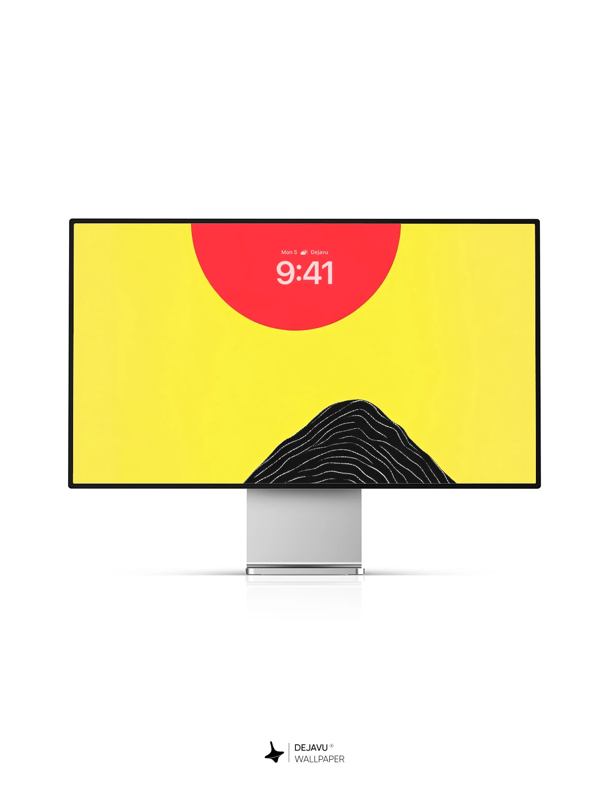 Minimalist Mountain and Sun Wallpaper 4K for iPhone Lock Screen