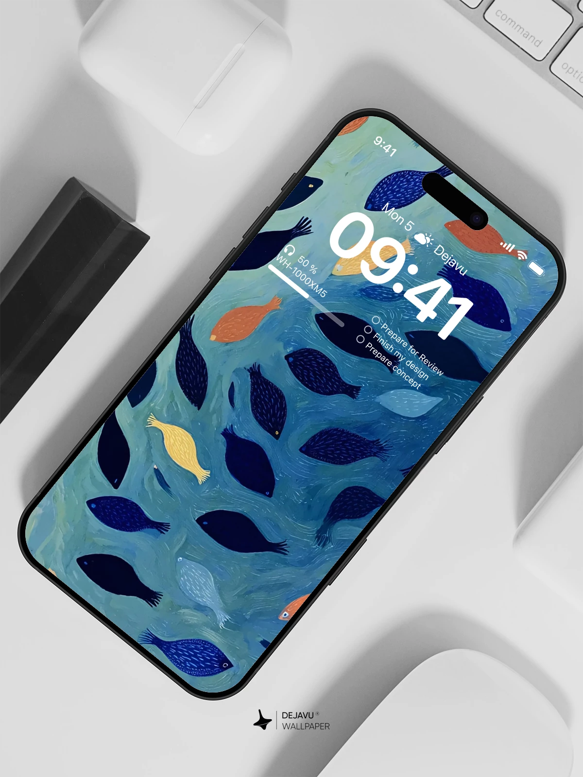 School of Fish Wallpaper 4K for iPhone Lock Screen
