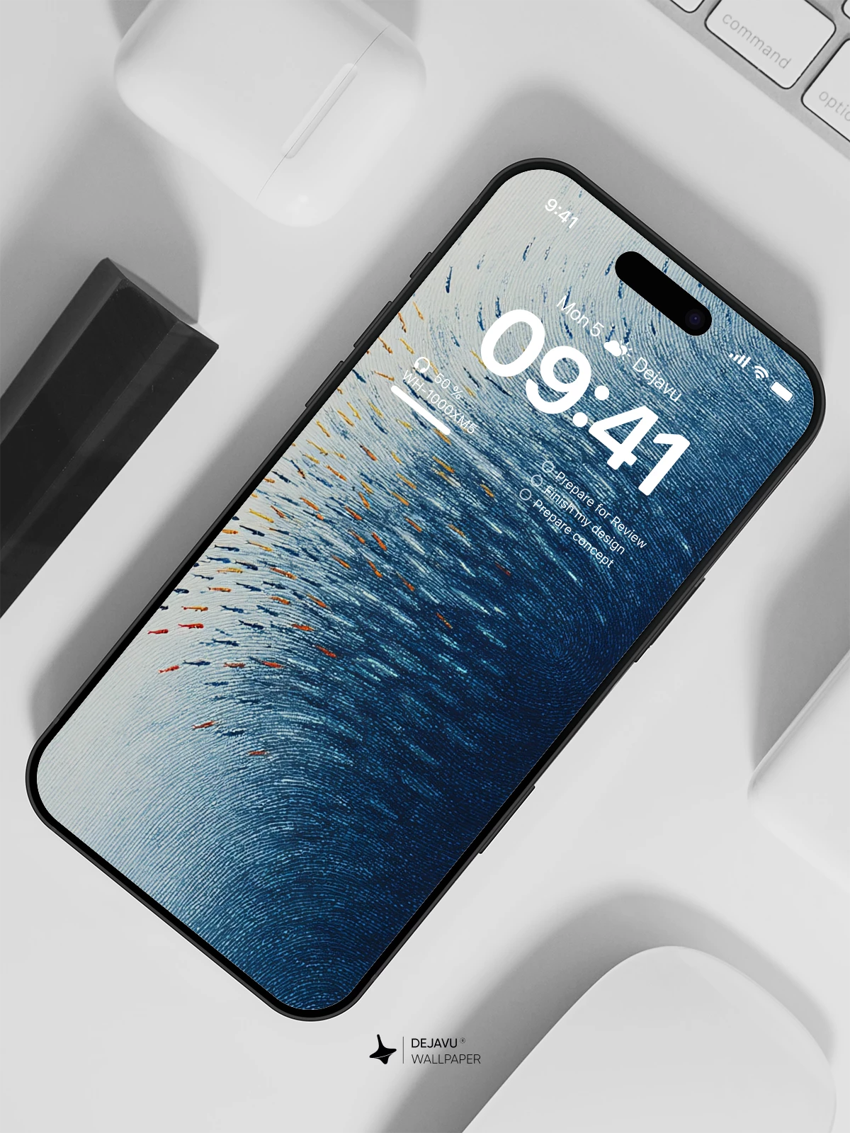 Fish School in Ocean Blue 4K Wallpaper for Mobile Background