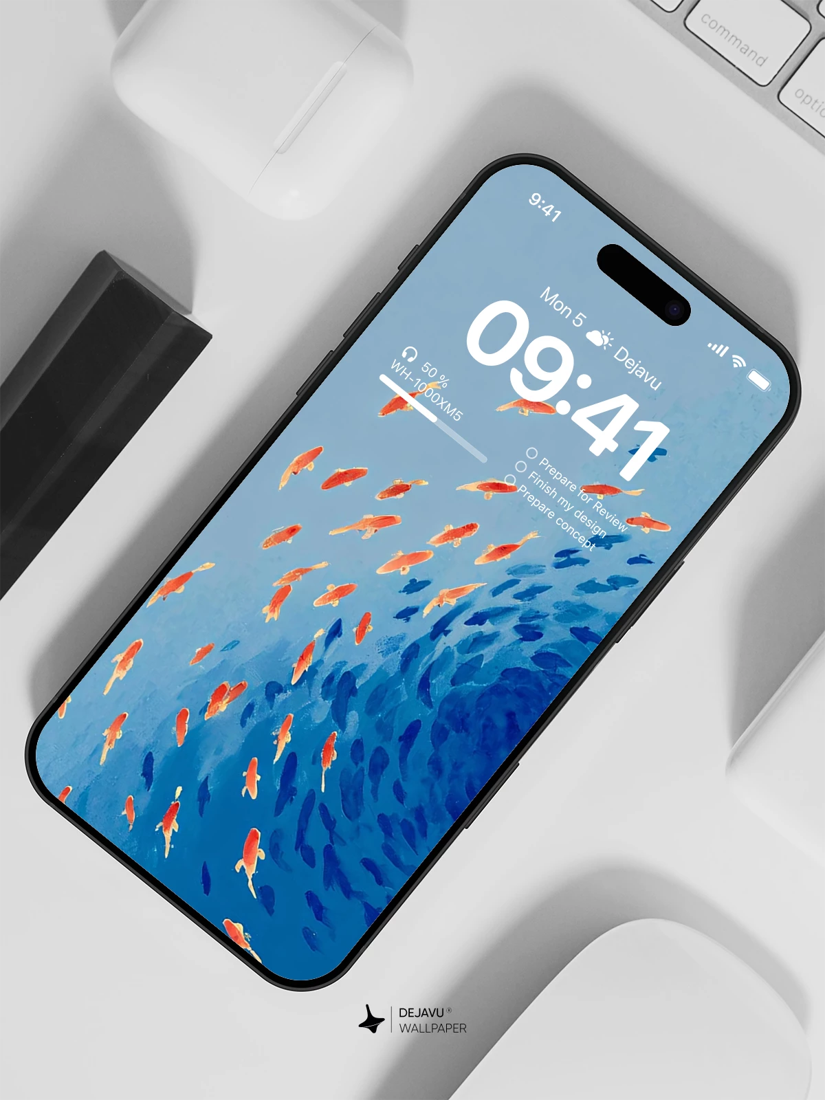 Orange and Blue Fish School Wallpaper 4K for Mobile Background