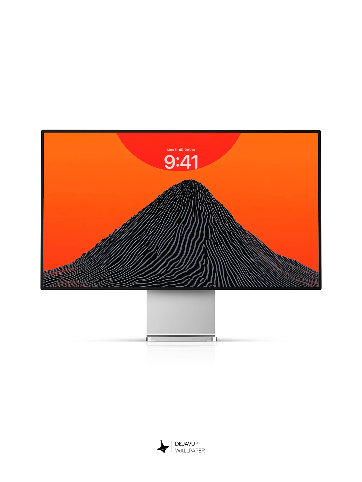 Minimal Red Sun Mountain Wallpaper 4K for iPhone Lock Screen