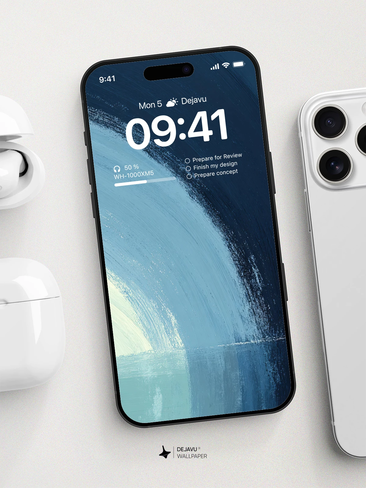 Abstract Blue Ocean Wave Wallpaper 4K for iPhone Lock Screen