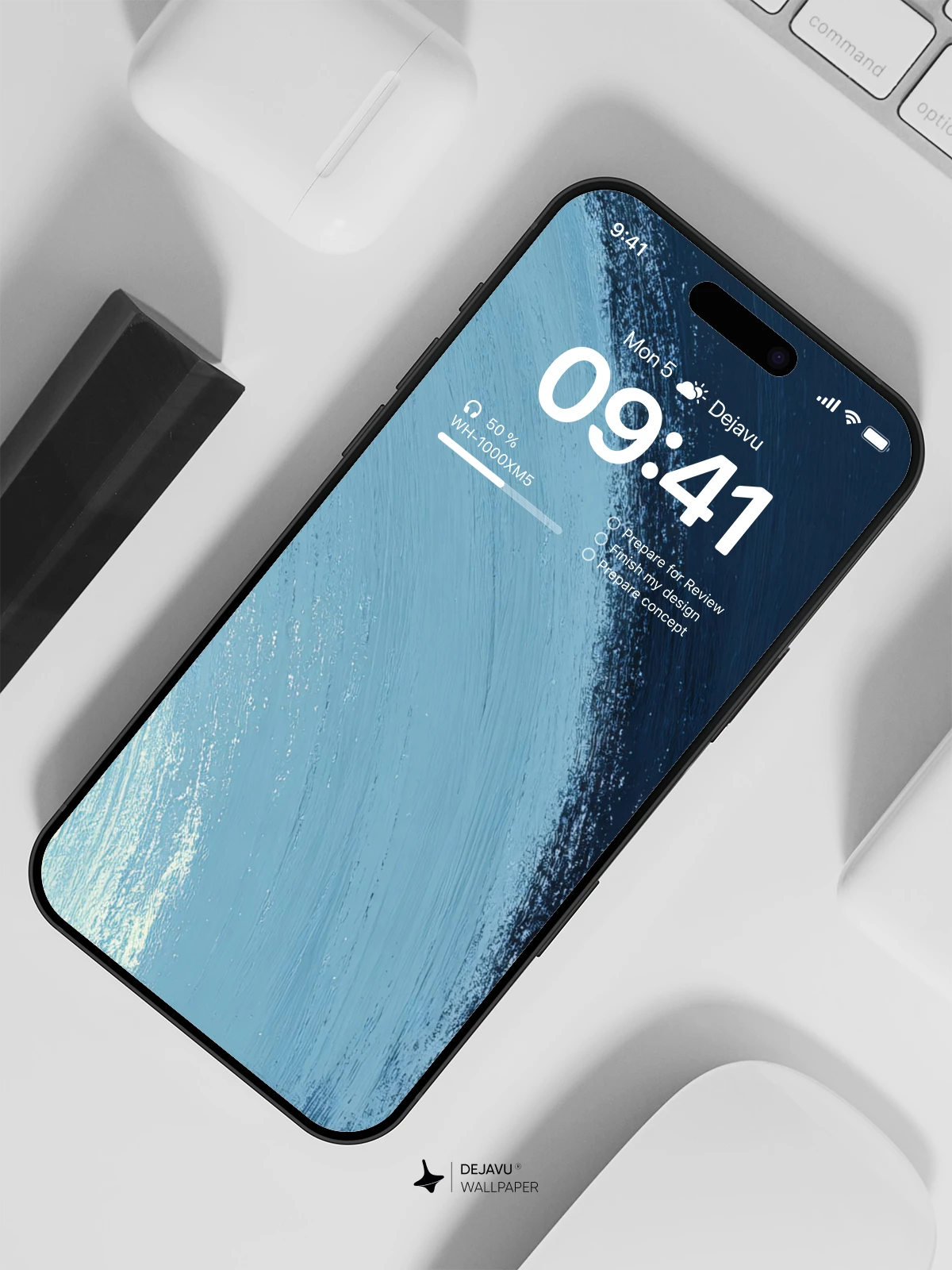 Abstract Blue Ocean Wave Wallpaper 4K for iPhone Lock Screen