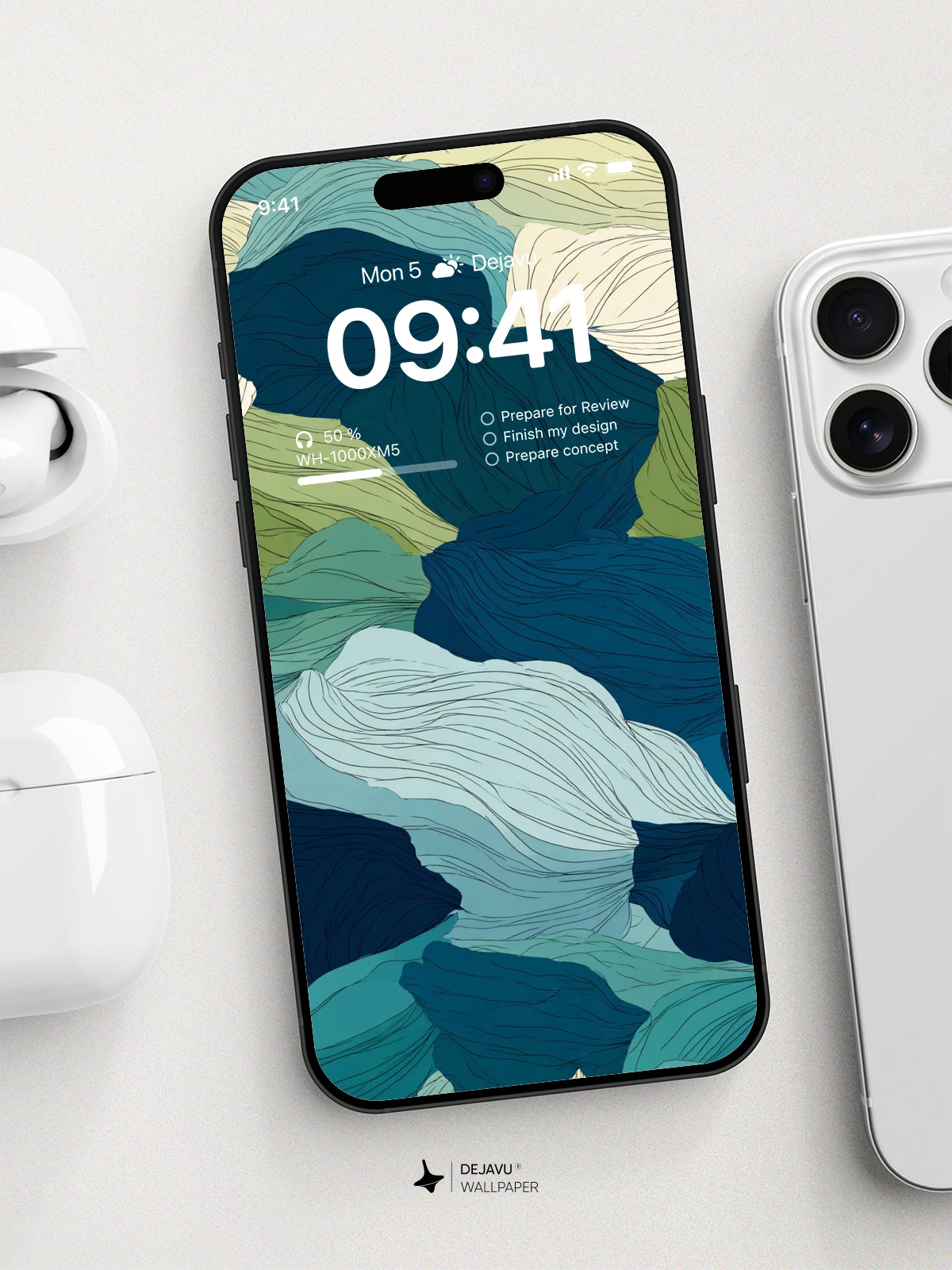 Abstract Ocean Waves Wallpaper 4K for iPhone Lock Screen