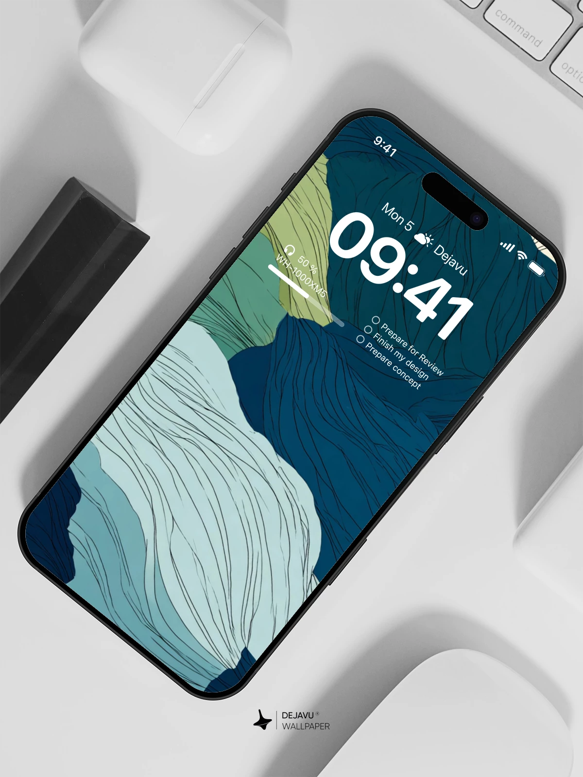 Abstract Ocean Waves Wallpaper 4K for iPhone Lock Screen