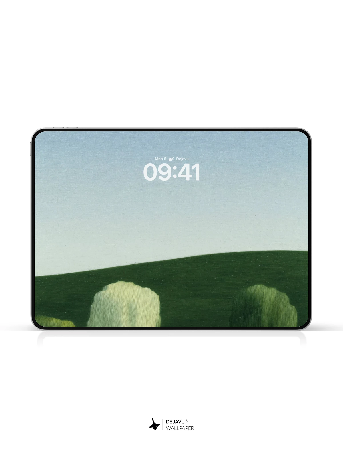 Minimal Green Landscape Wallpaper 4K for iPhone Lock Screen