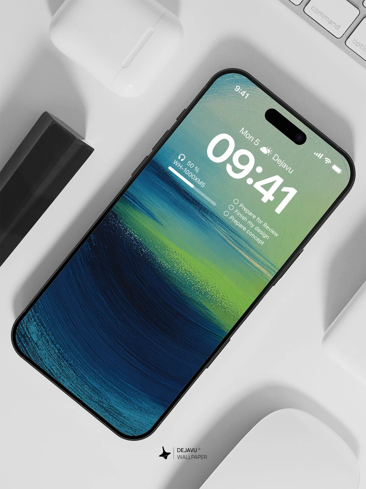 Abstract Blue and Green Gradient Wallpaper 4K for Mobile Background