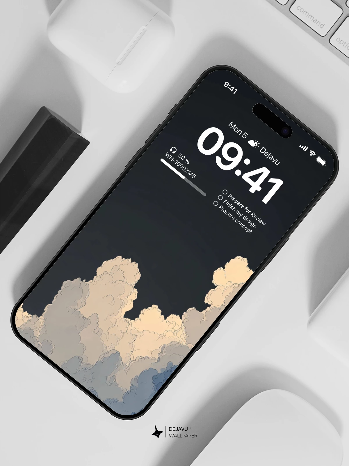 Dark Blue Clouds Wallpaper 4K for iPhone Lock Screen