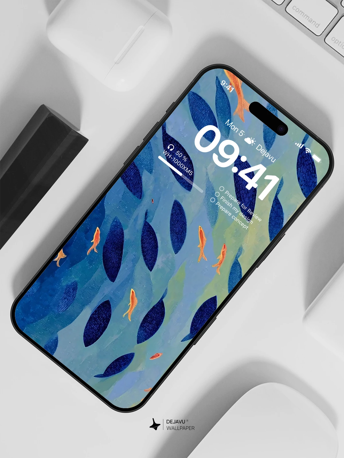 Blue and Orange Fish School Wallpaper 4K for Mobile Background
