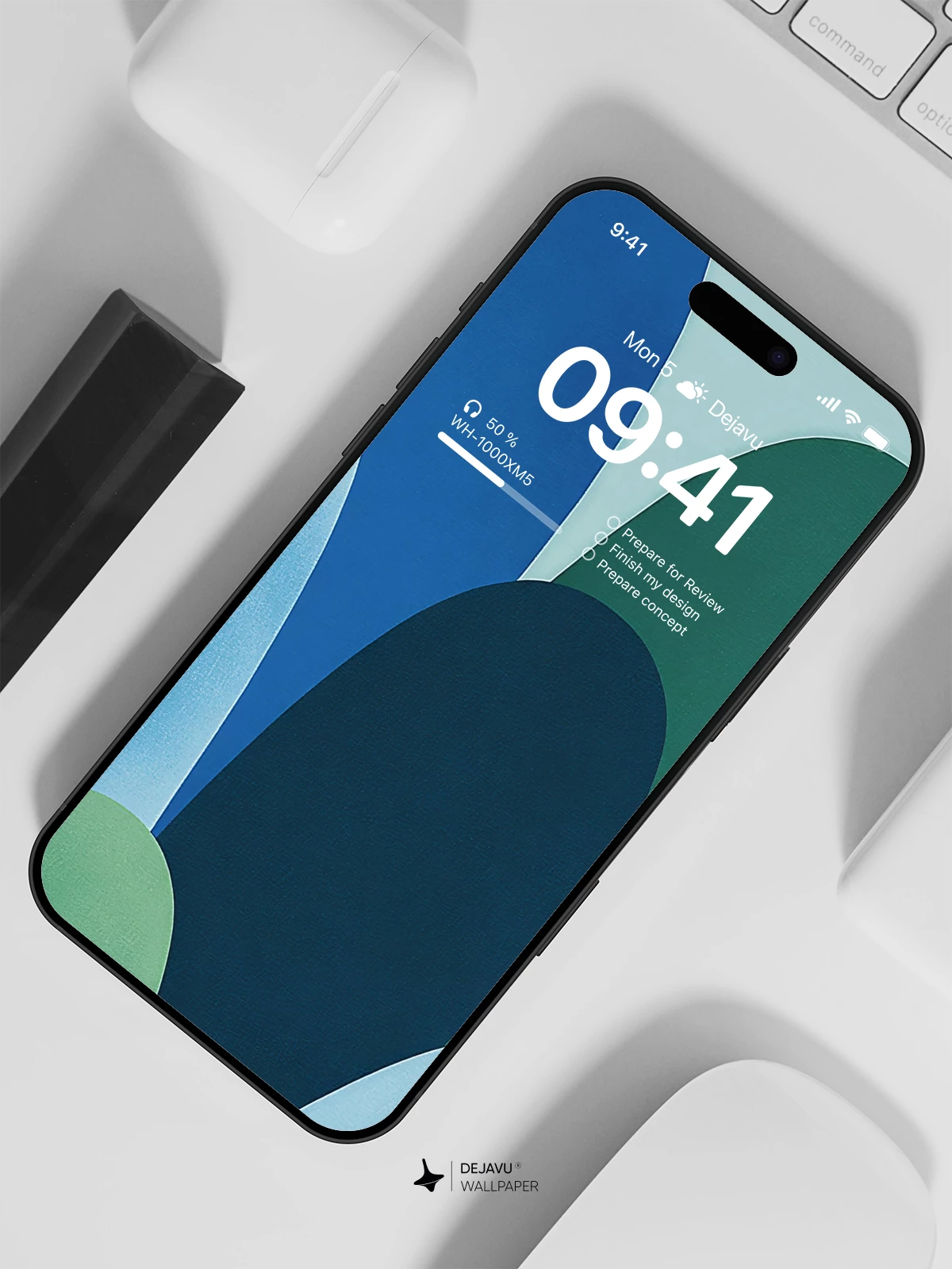 Blue and Green Abstract Wallpaper 4K for iPhone Lock Screen
