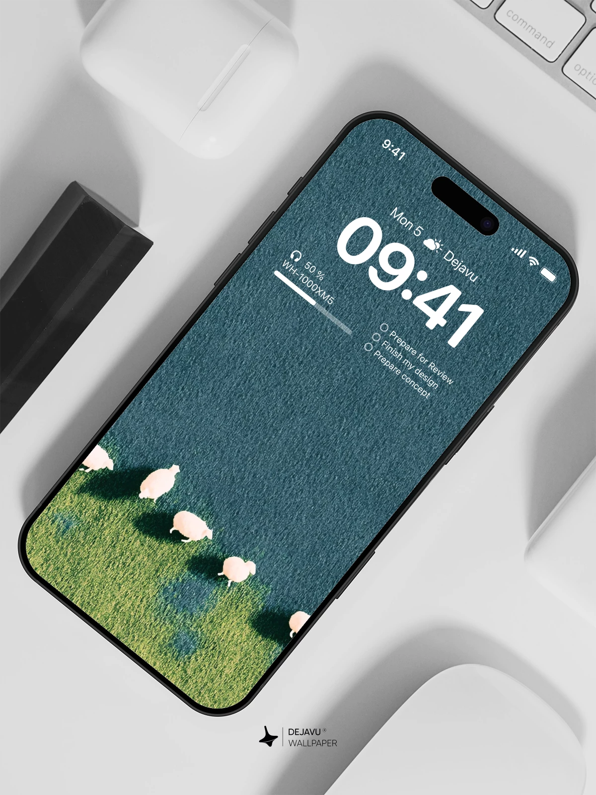 Sheep in Field Wallpaper 4K for iPhone Lock Screen