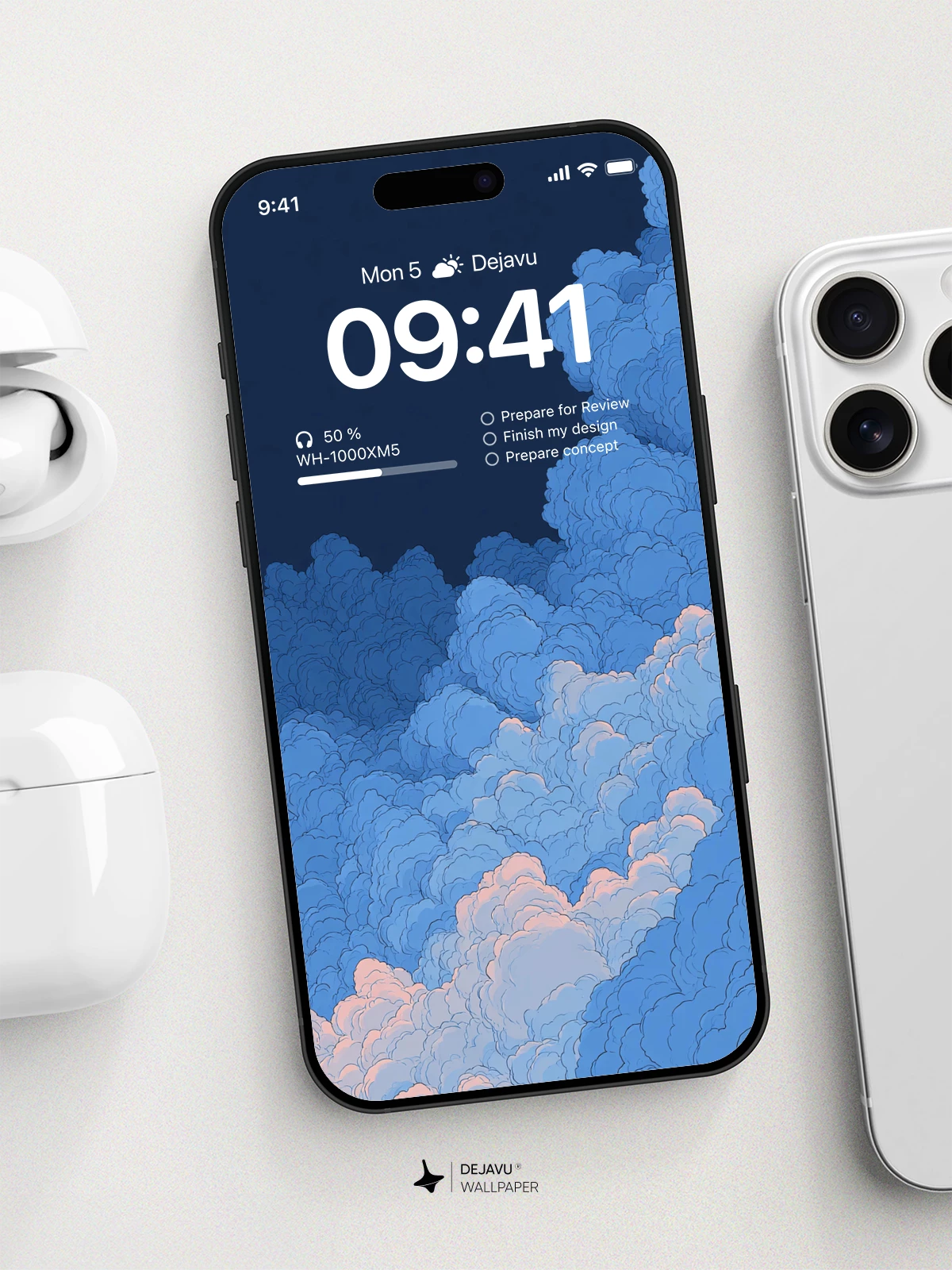 Blue Clouds Wallpaper 4K for iPhone Lock Screen