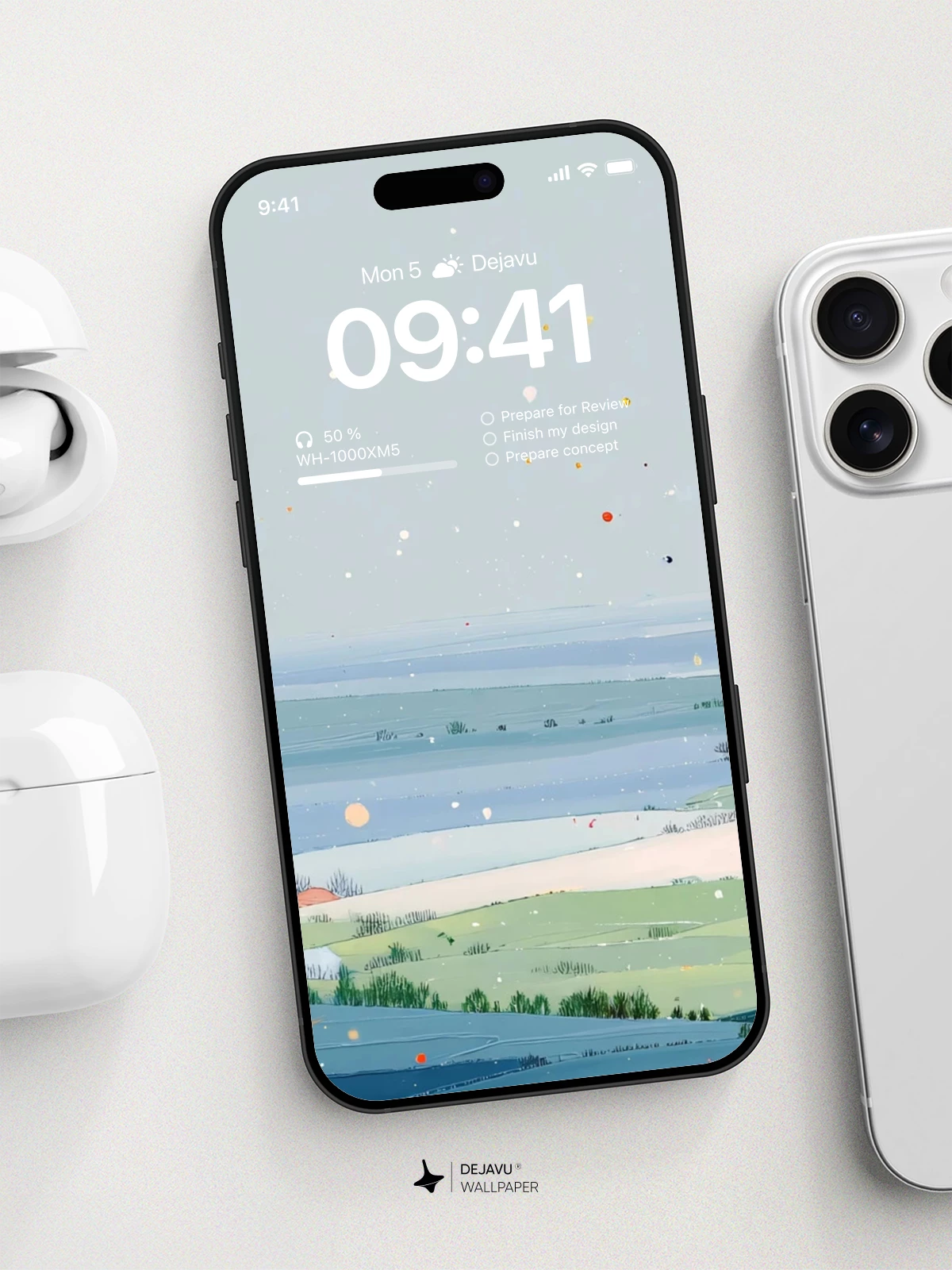 Pastel Landscape Wallpaper 4K for iPhone Lock Screen
