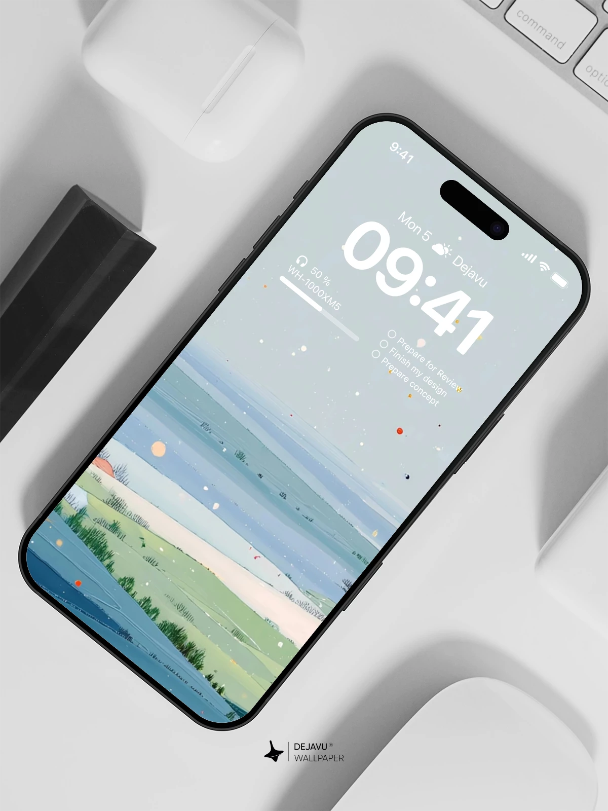 Pastel Landscape Wallpaper 4K for iPhone Lock Screen