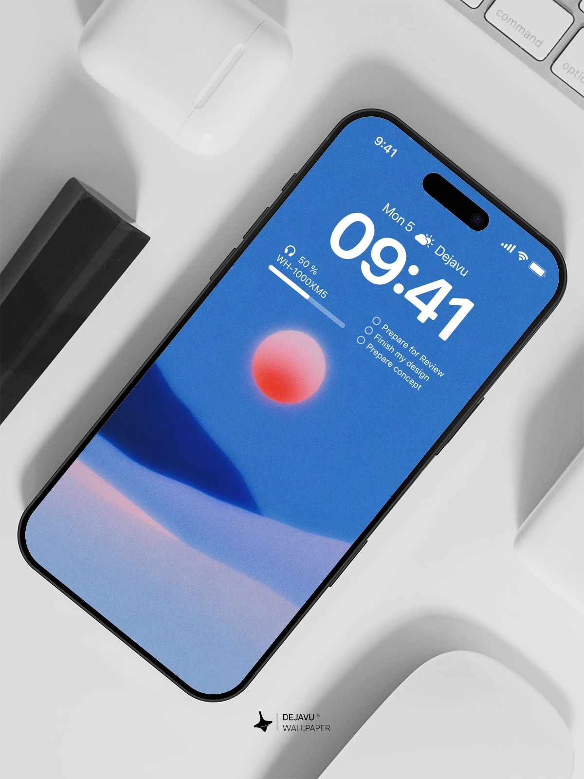 Minimalist Sunset Mountain Wallpaper 4K for iPhone Lock Screen