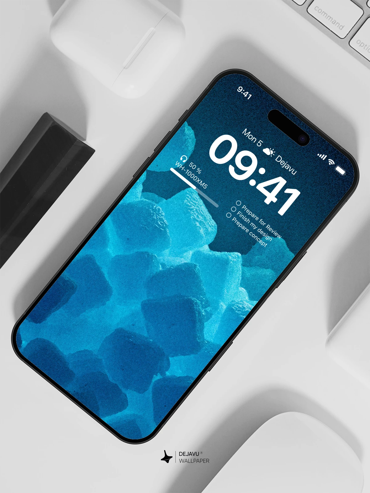 Blue Ice Cubes Wallpaper 4K for iPhone Lock Screen