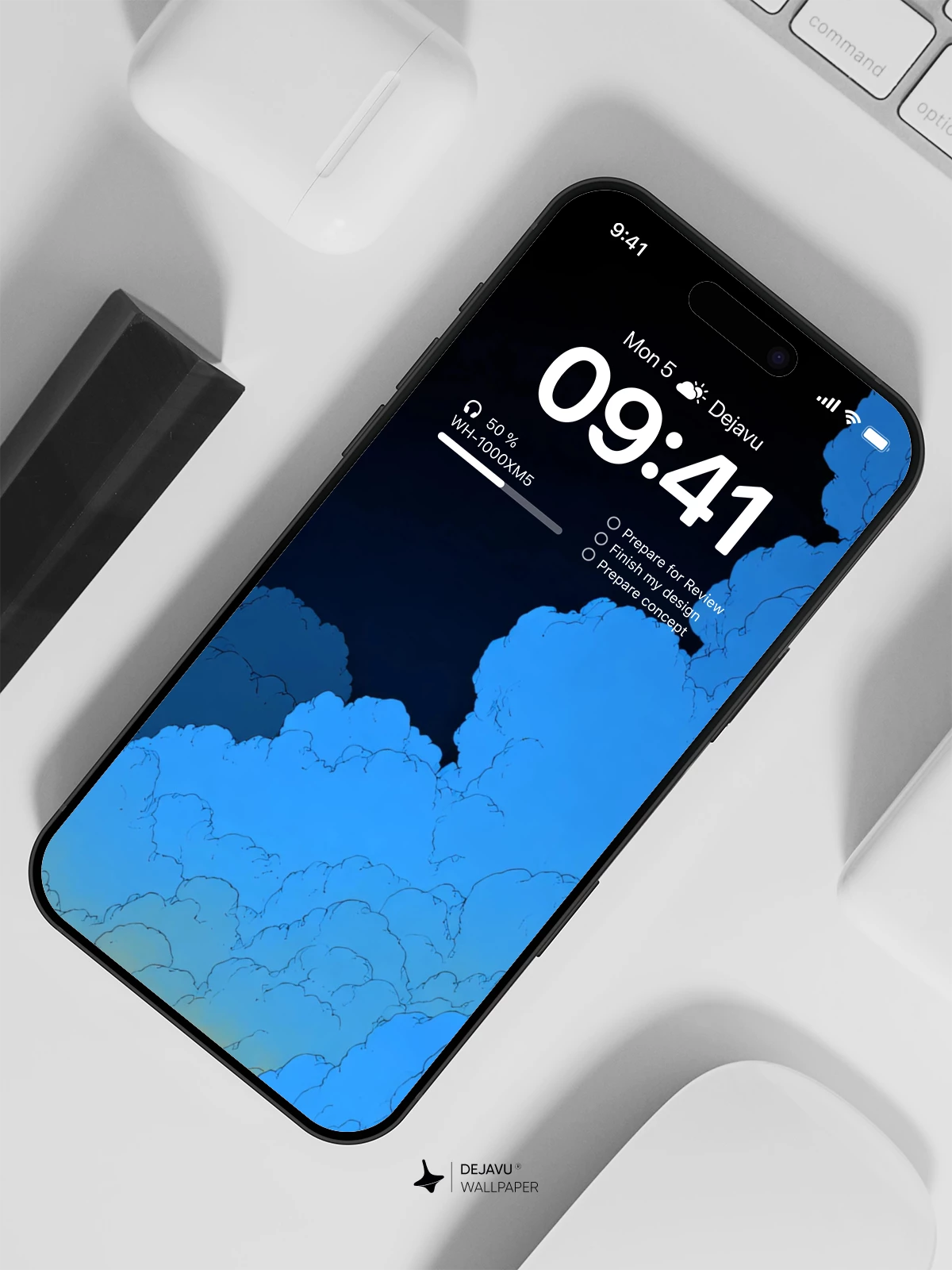 Blue and Orange Gradient Cloud Wallpaper 4K for iPhone Lock Screen