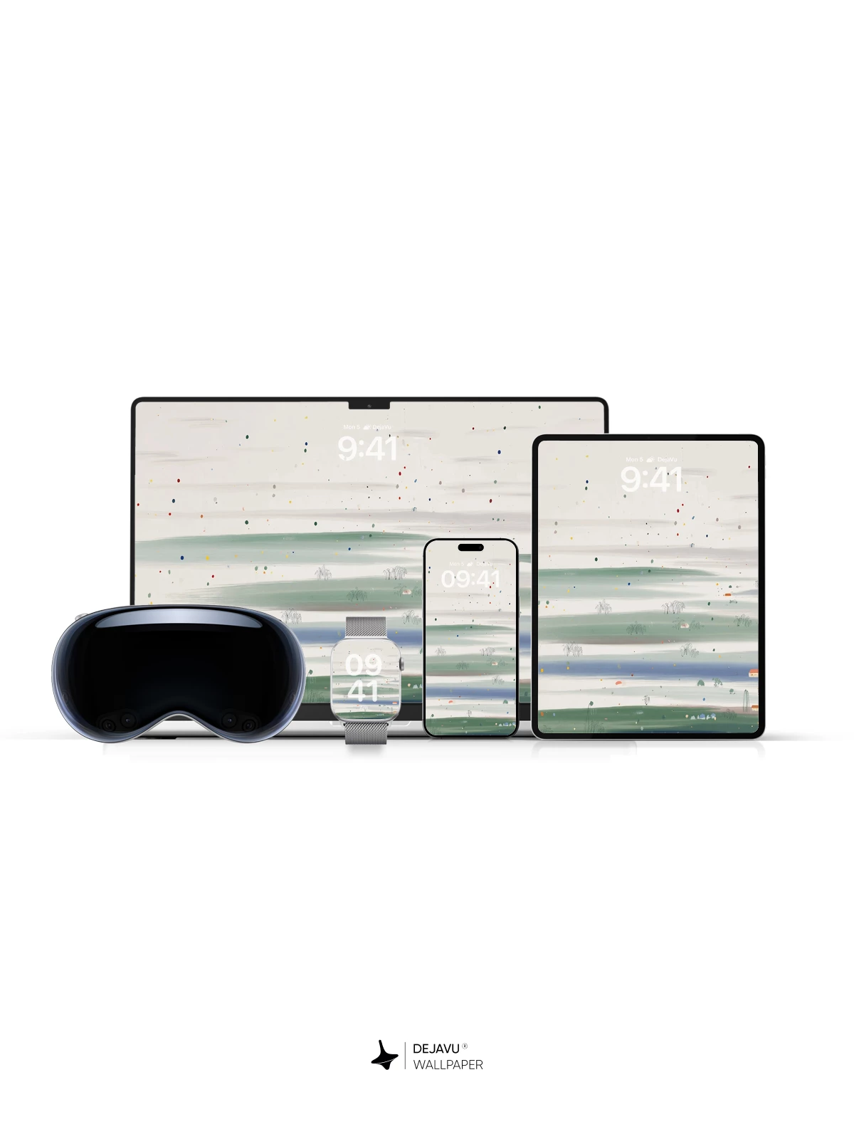 Minimal Landscape Watercolor Wallpaper 4K for iPhone Lock Screen