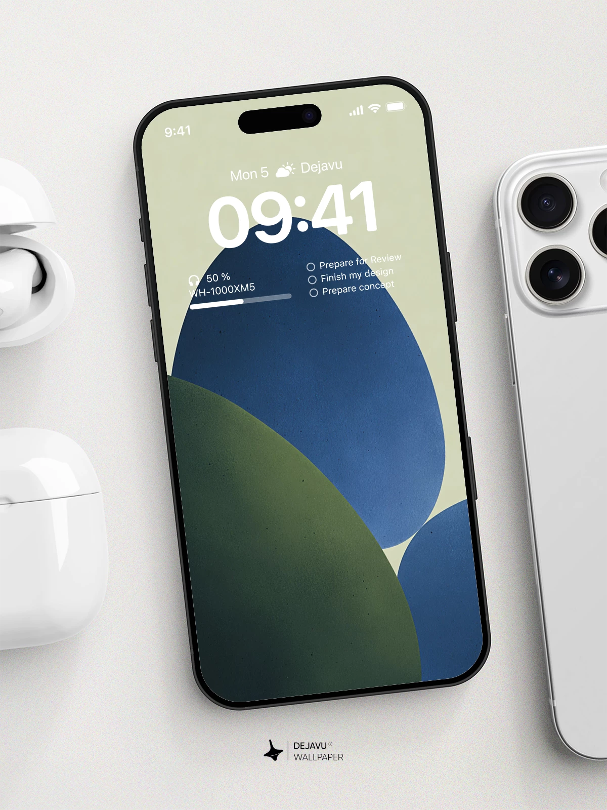 Abstract Blue and Green Shapes Wallpaper 4K for iPhone Lock Screen