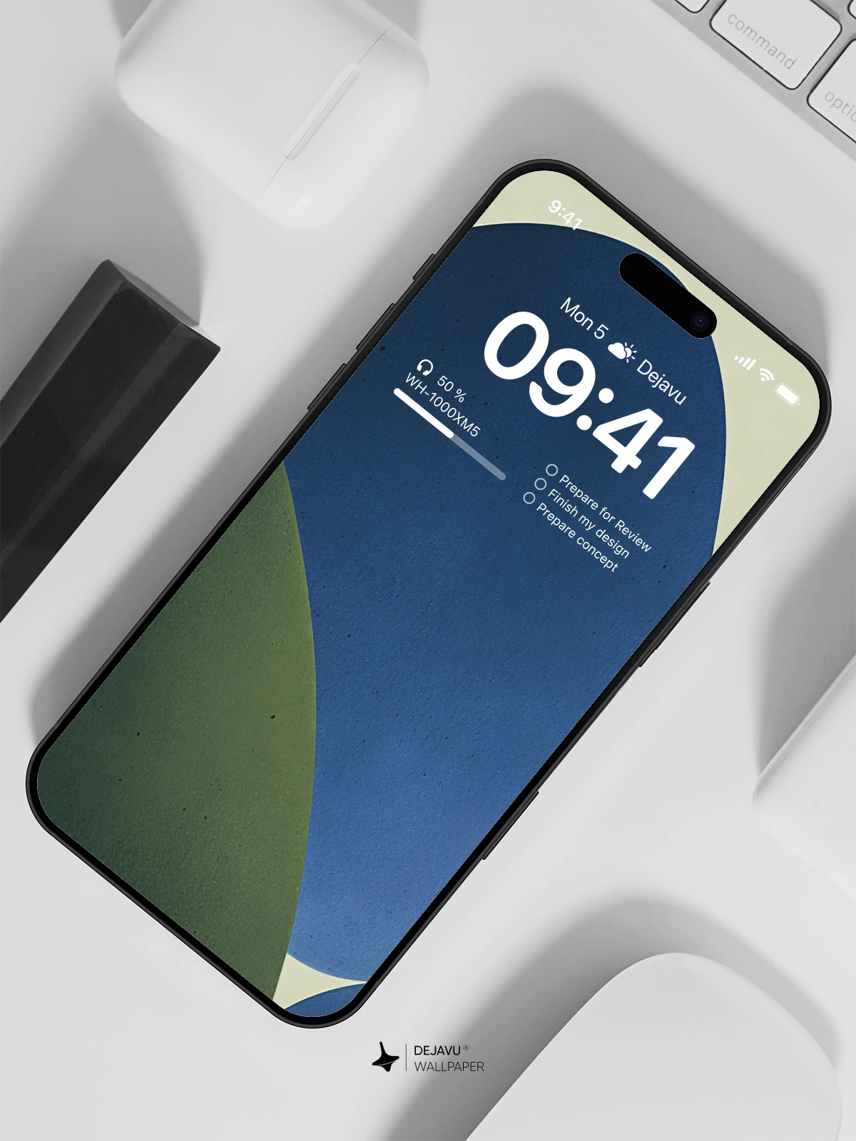 Abstract Blue and Green Shapes Wallpaper 4K for iPhone Lock Screen