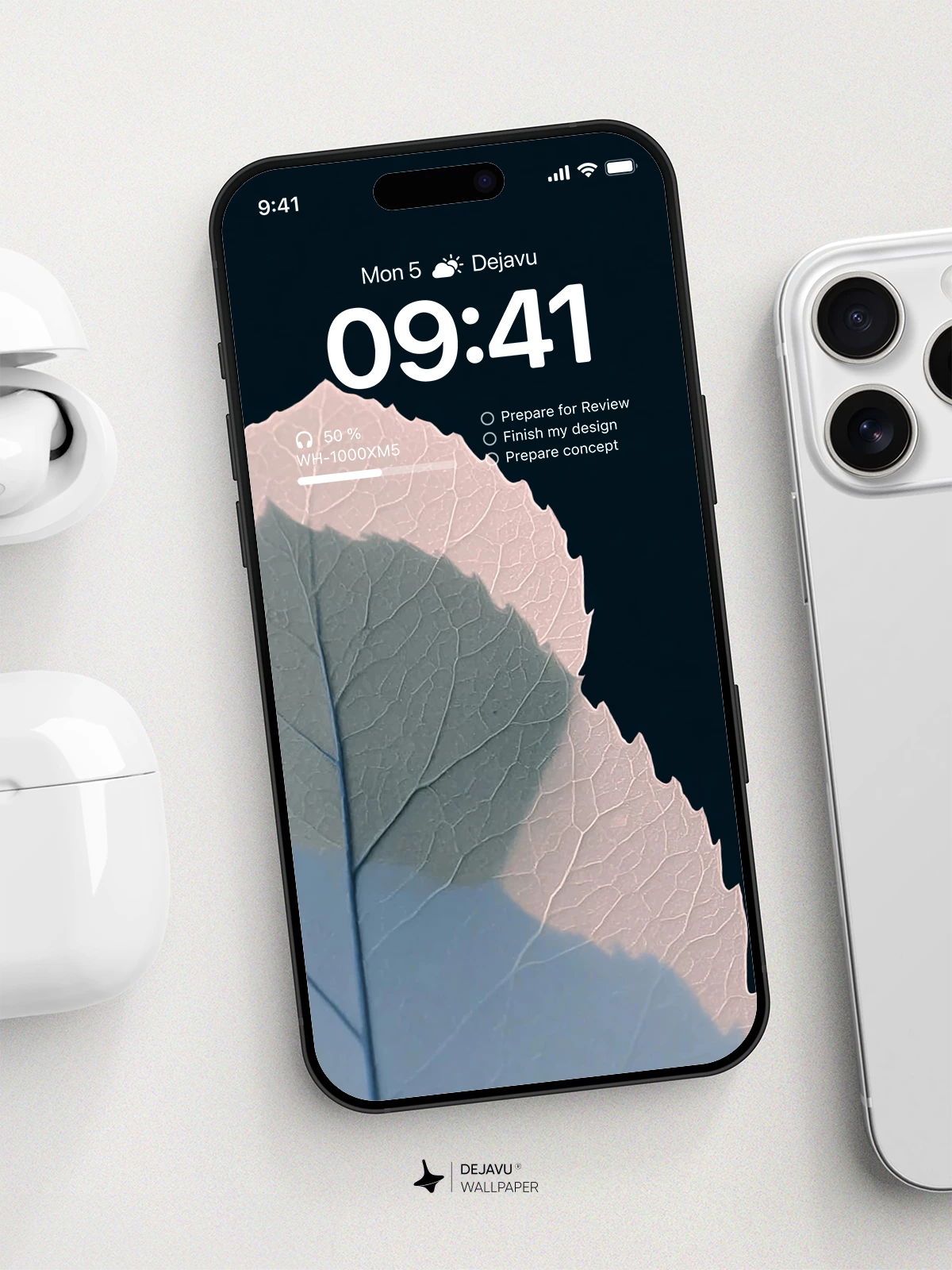 Leaf Shadow Overlay Wallpaper 4K for iPhone Lock Screen