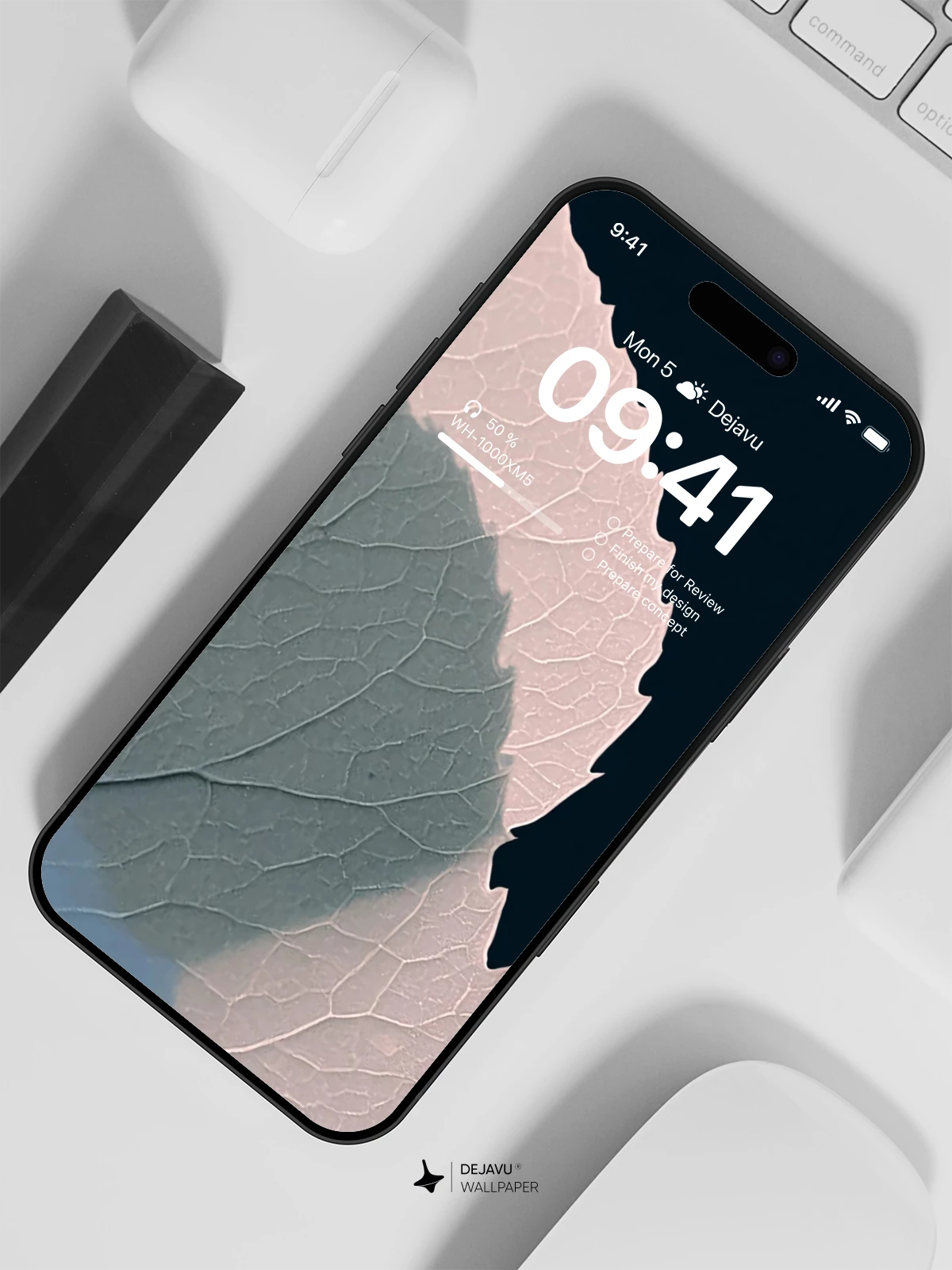 Leaf Shadow Overlay Wallpaper 4K for iPhone Lock Screen