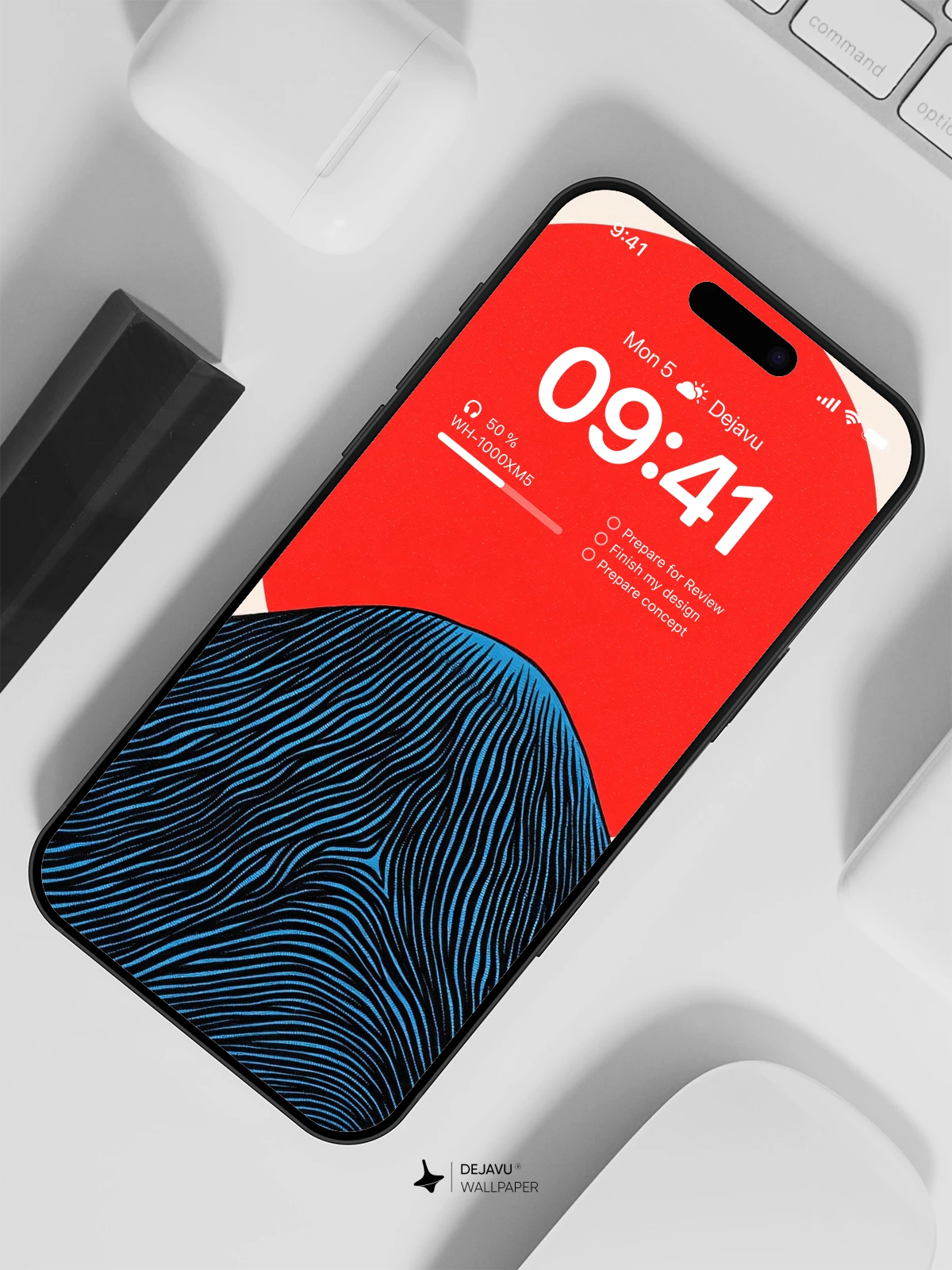 Minimalist Mountain Sunset Wallpaper 4K for iPhone Lock Screen