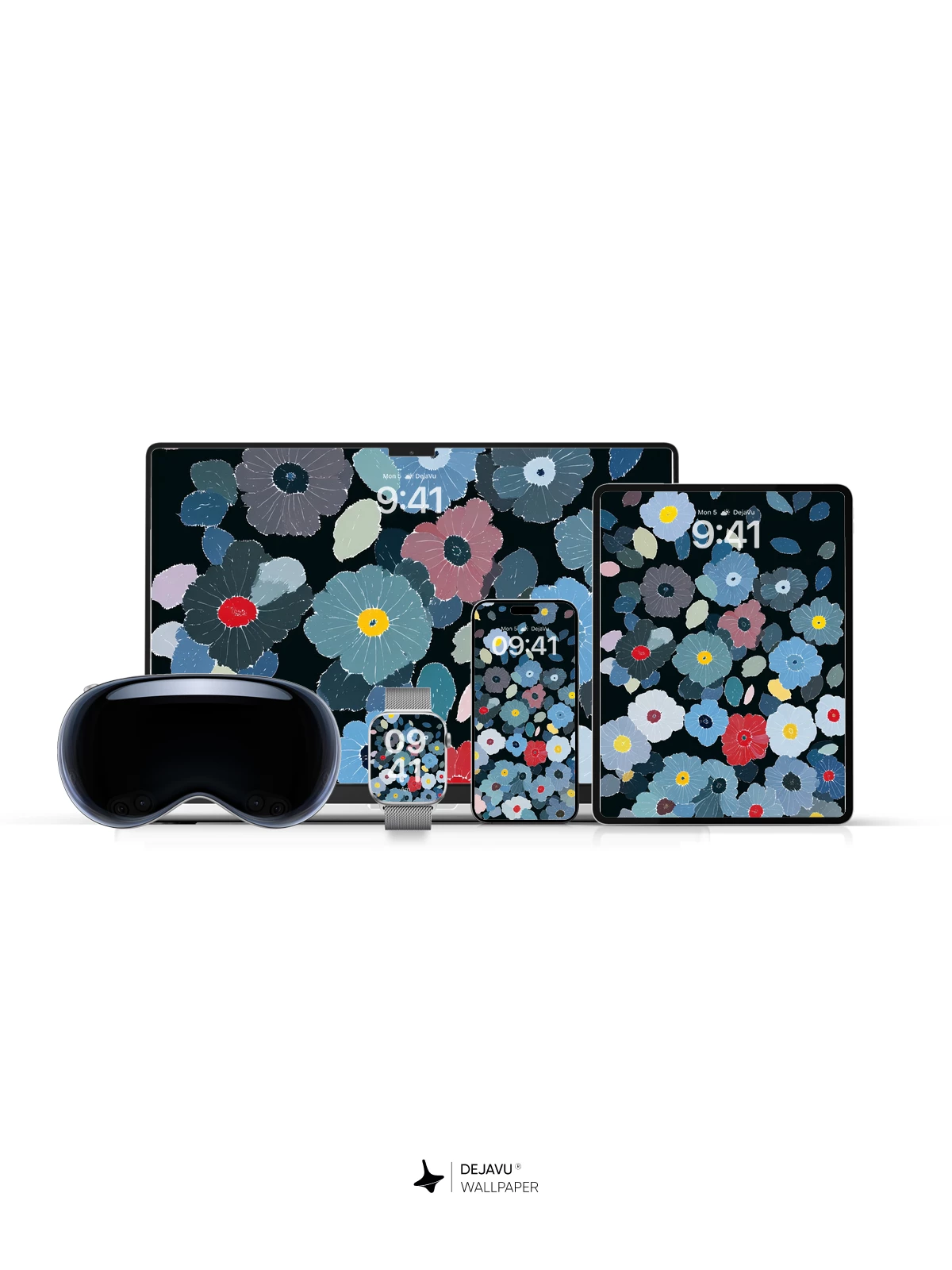 Blue Floral Wallpaper 4K for iPhone Lock Screen