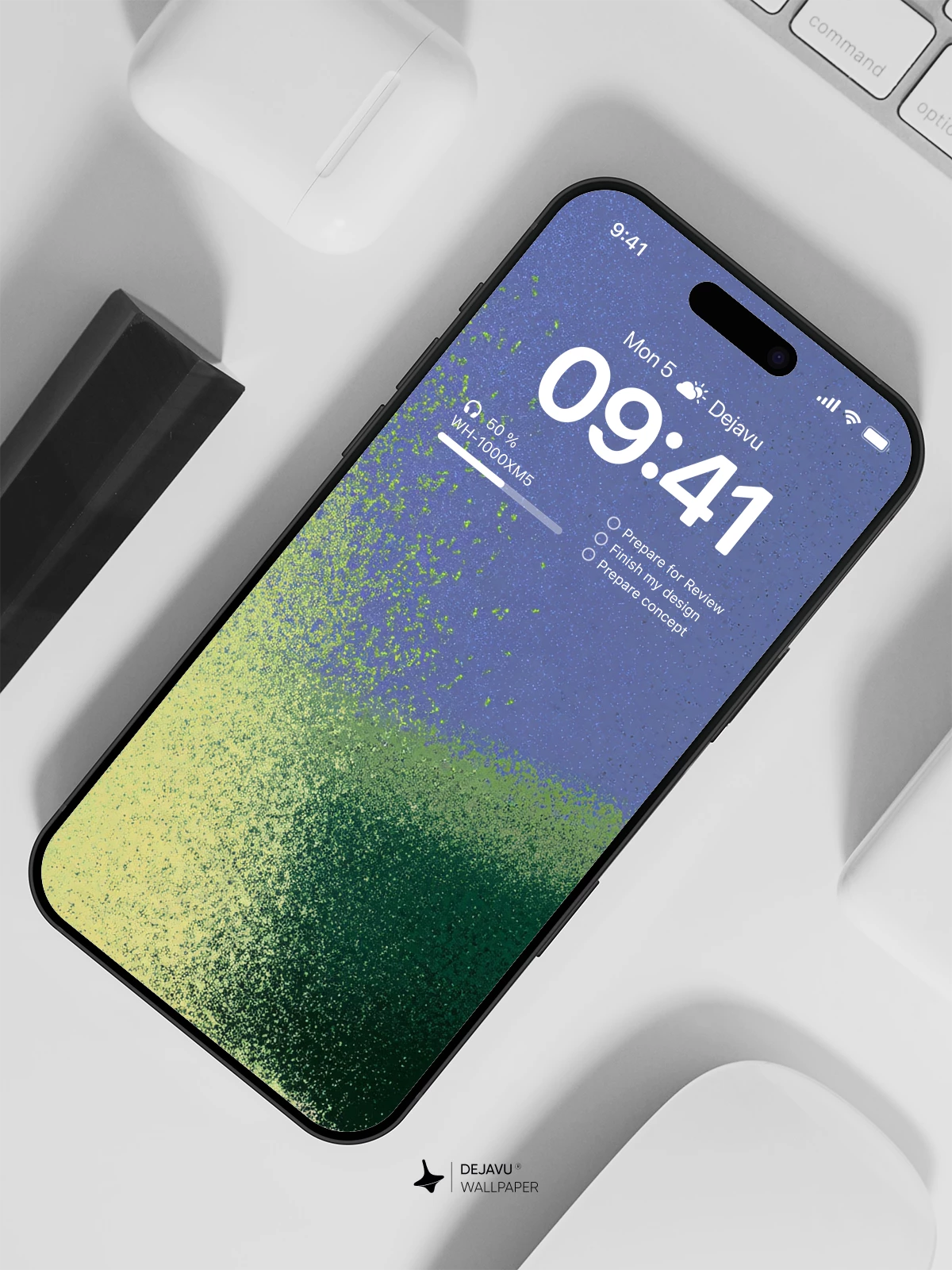 Abstract Green and Blue Wallpaper 4K for iPhone Lock Screen