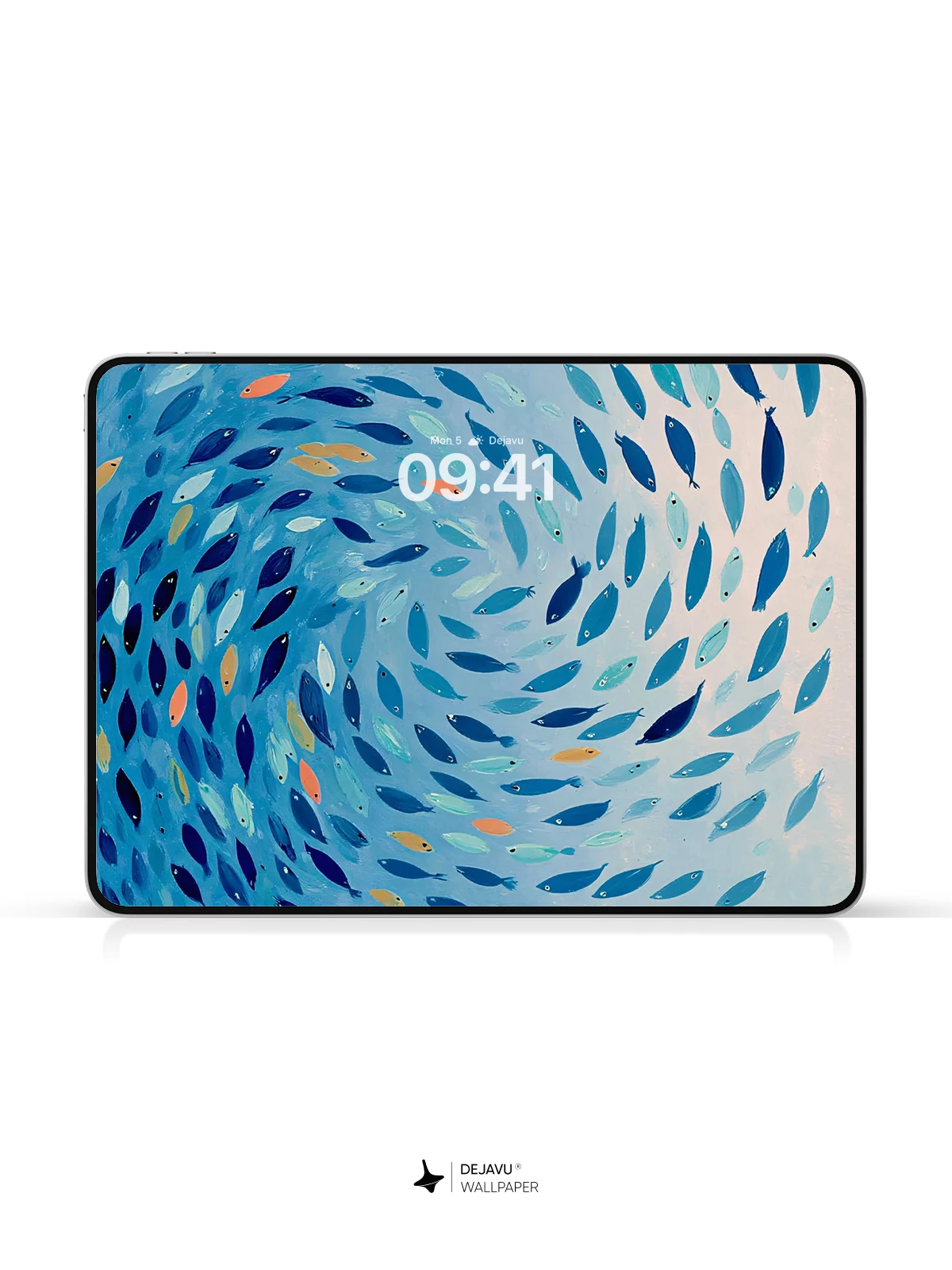 Abstract Blue Fish Swirl Wallpaper 4K for iPhone Lock Screen