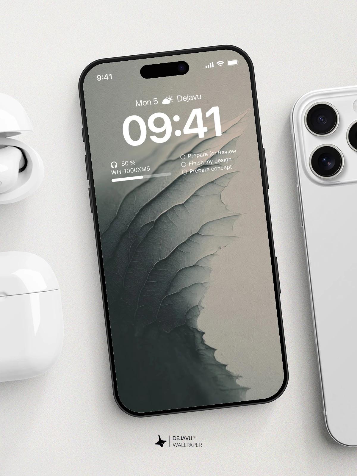 Abstract Leaf Texture Wallpaper 4K for iPhone Lock Screen