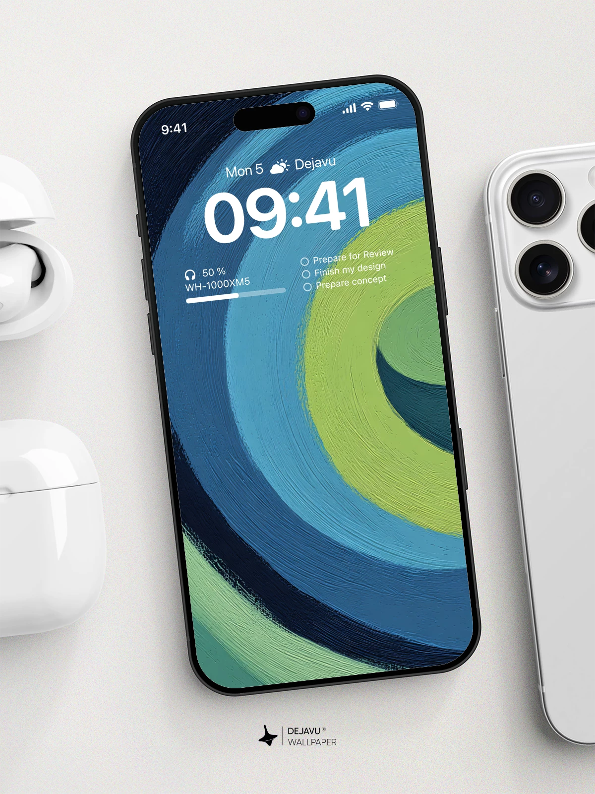Blue and Green Abstract Wallpaper 4K for iPhone Lock Screen