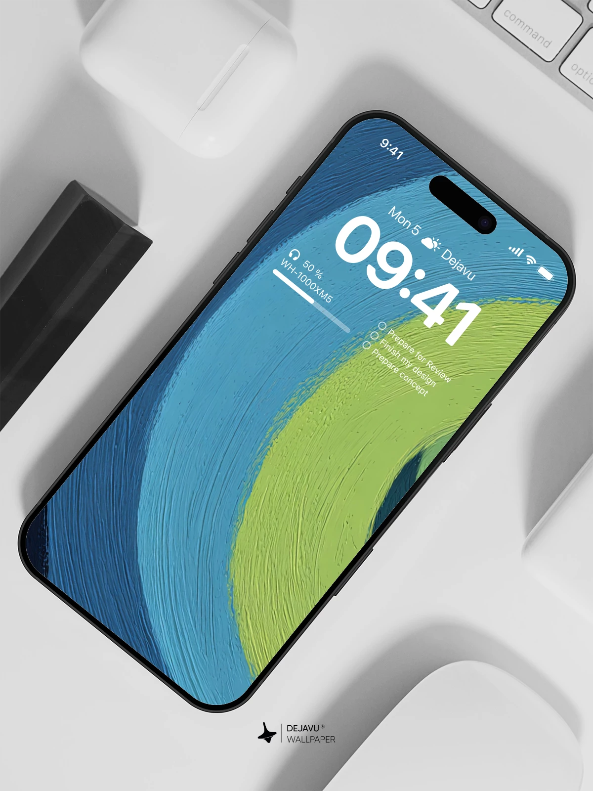 Blue and Green Abstract Wallpaper 4K for iPhone Lock Screen