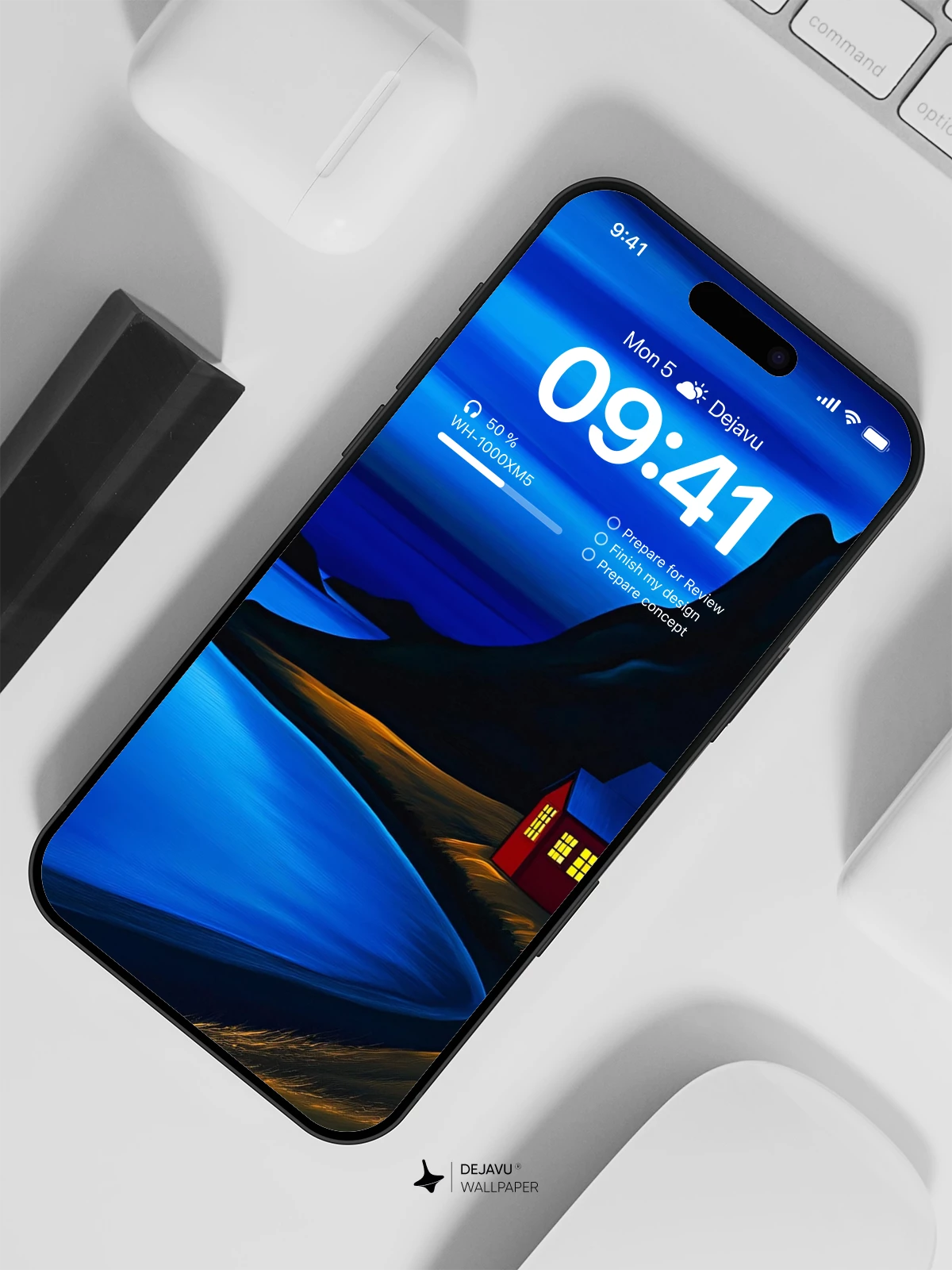 Coastal Night House Wallpaper 4K for iPhone Lock Screen