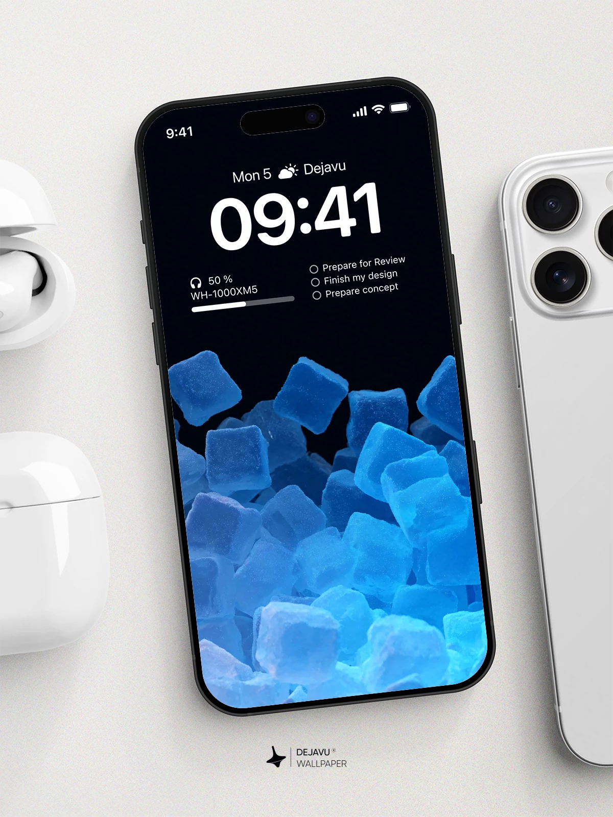Blue Sugar Cubes Wallpaper 4K for iPhone Lock Screen