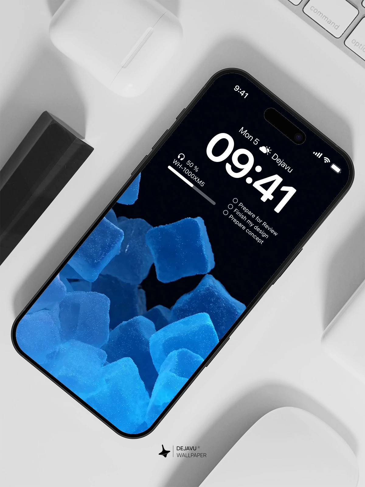 Blue Sugar Cubes Wallpaper 4K for iPhone Lock Screen