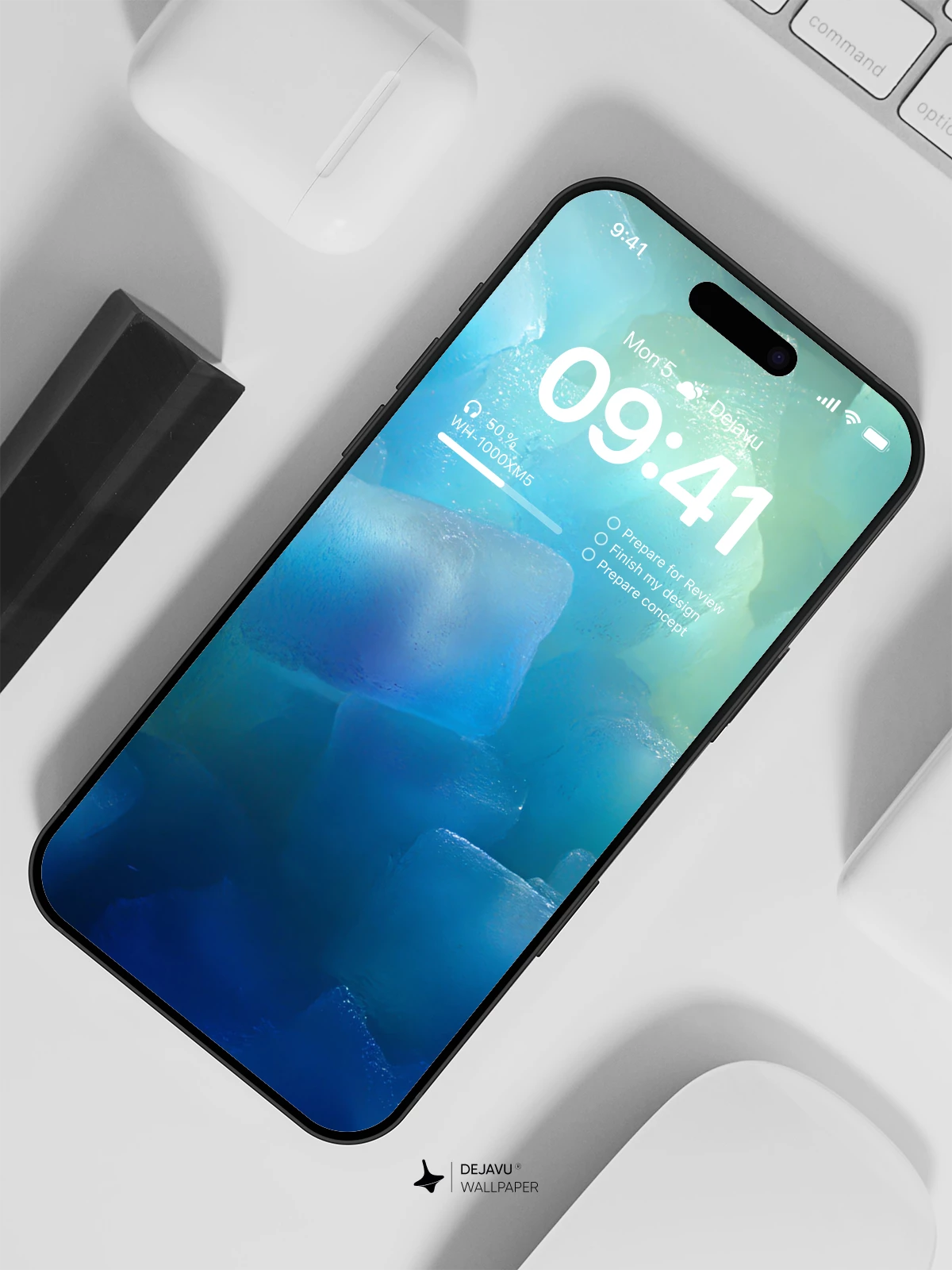 Blue Ice Cube Wallpaper 4K for iPhone Lock Screen