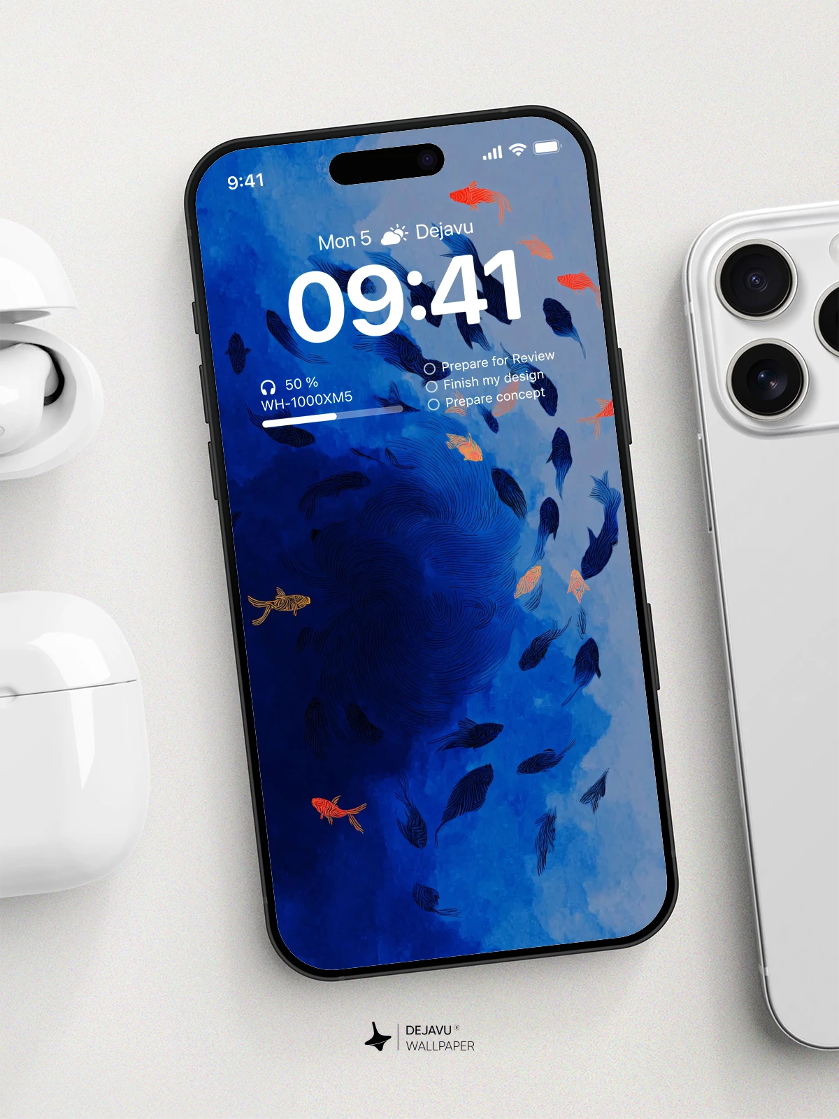 Blue and Orange Fish Wallpaper 4K for iPhone Lock Screen
