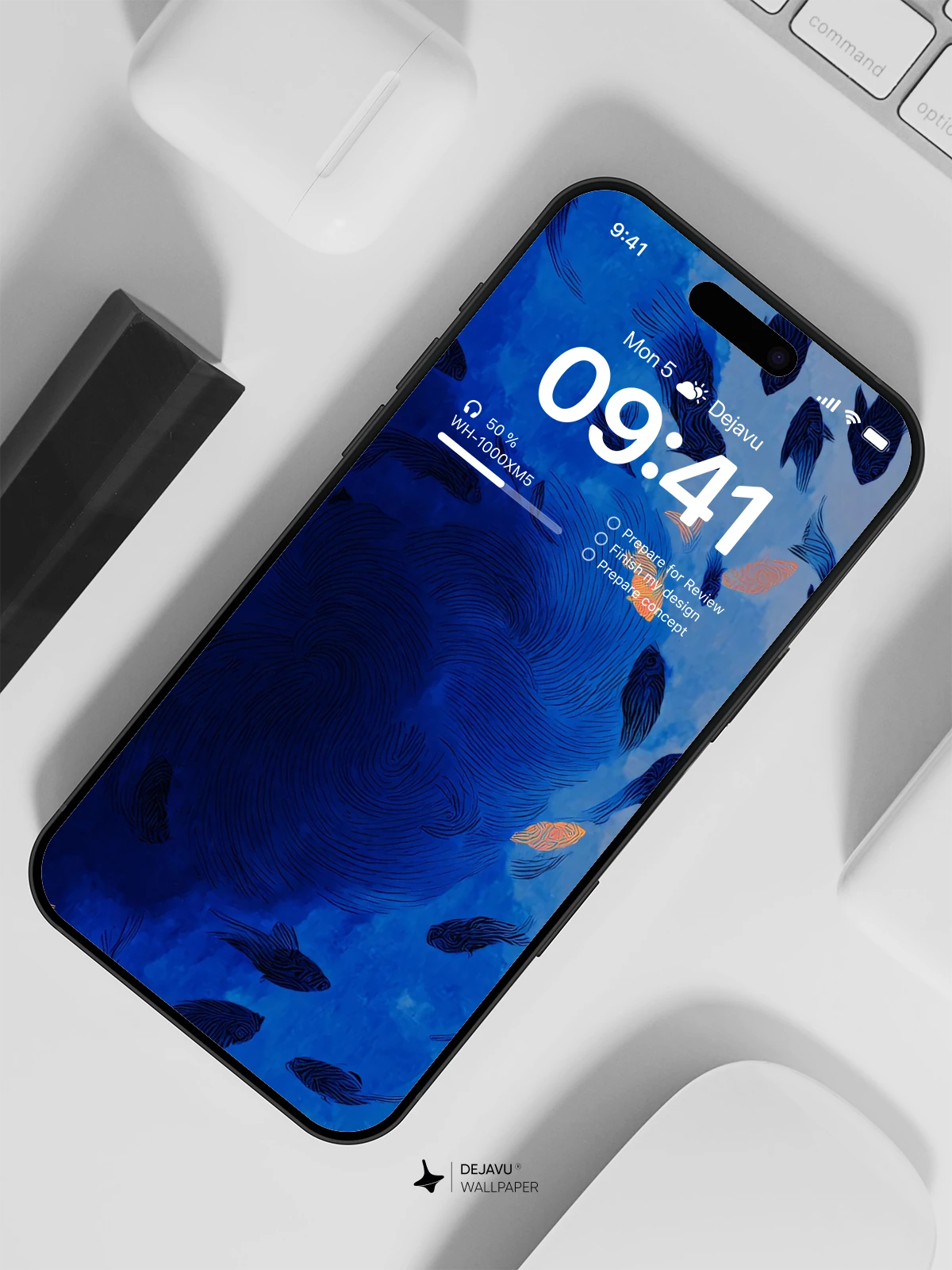 Blue and Orange Fish Wallpaper 4K for iPhone Lock Screen