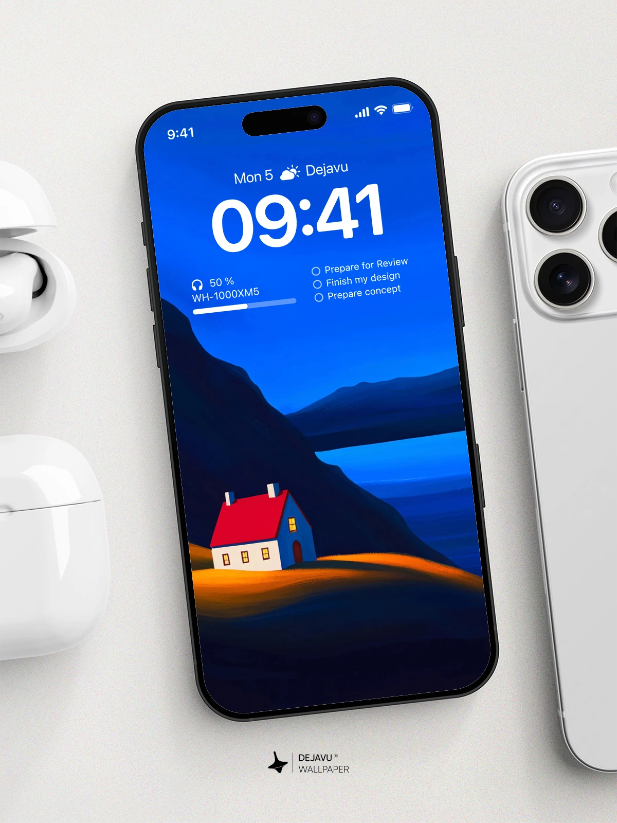 Cozy House on a Hill 4K Wallpaper for iPhone Lock Screen