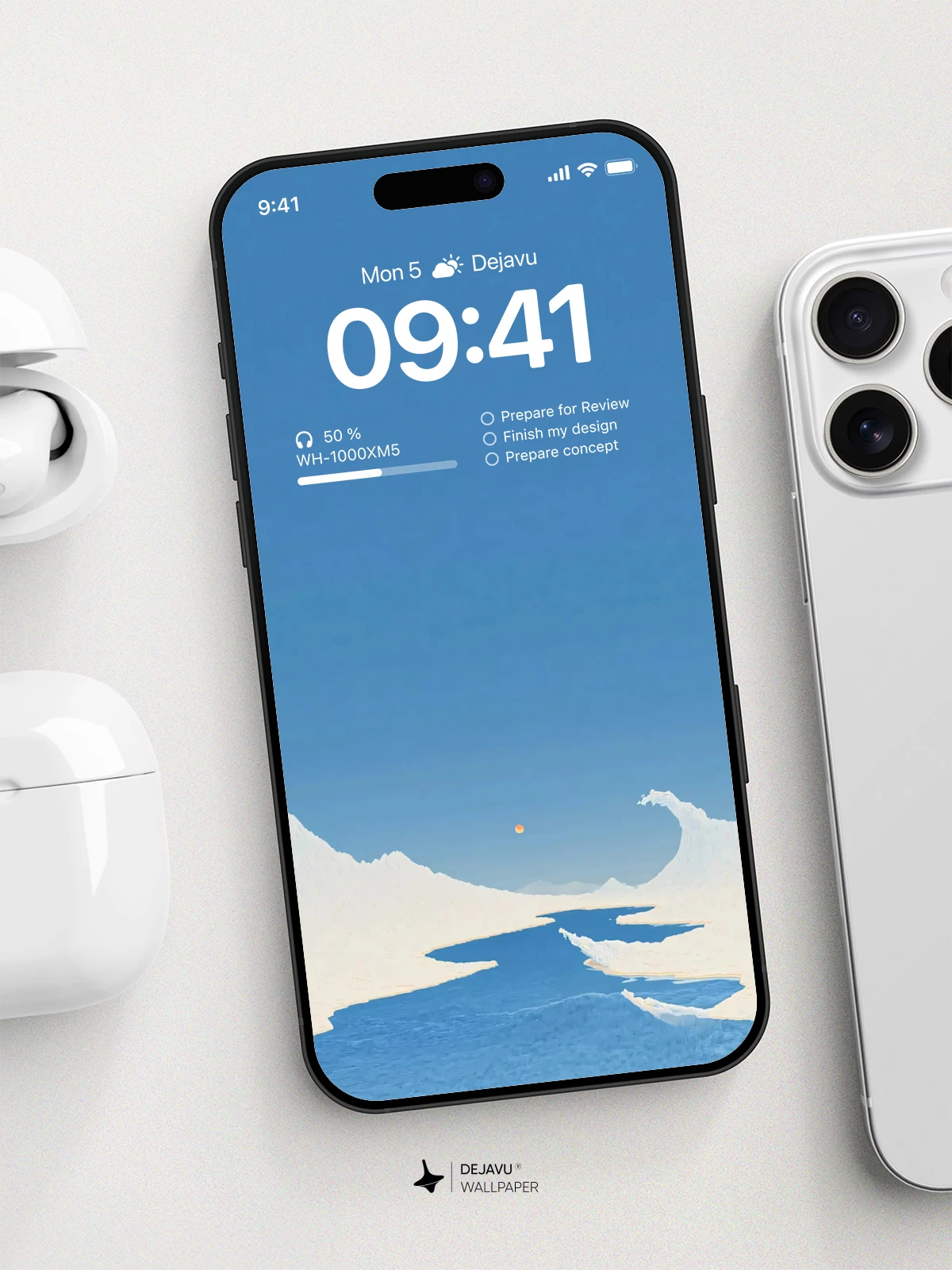 Minimal Blue Iceberg Wallpaper 4K for iPhone Lock Screen